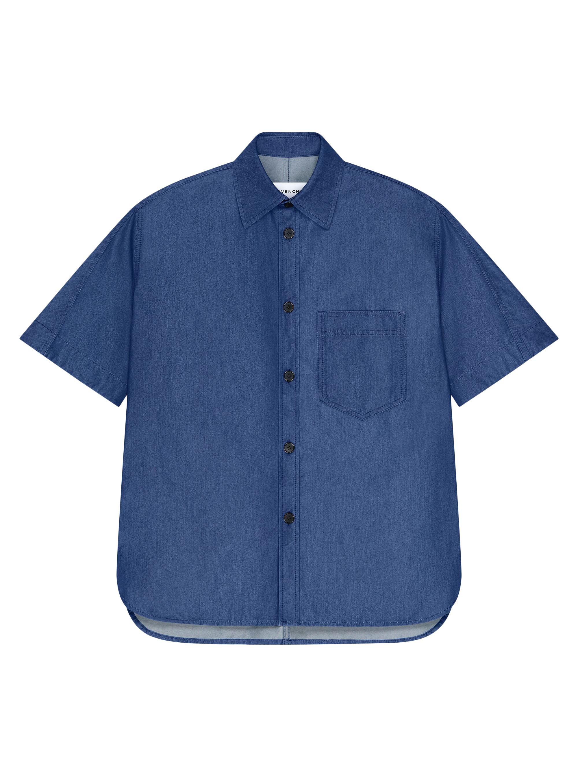 Givenchy Men's Couture Seam Shirt in Denim - Indigo Blue