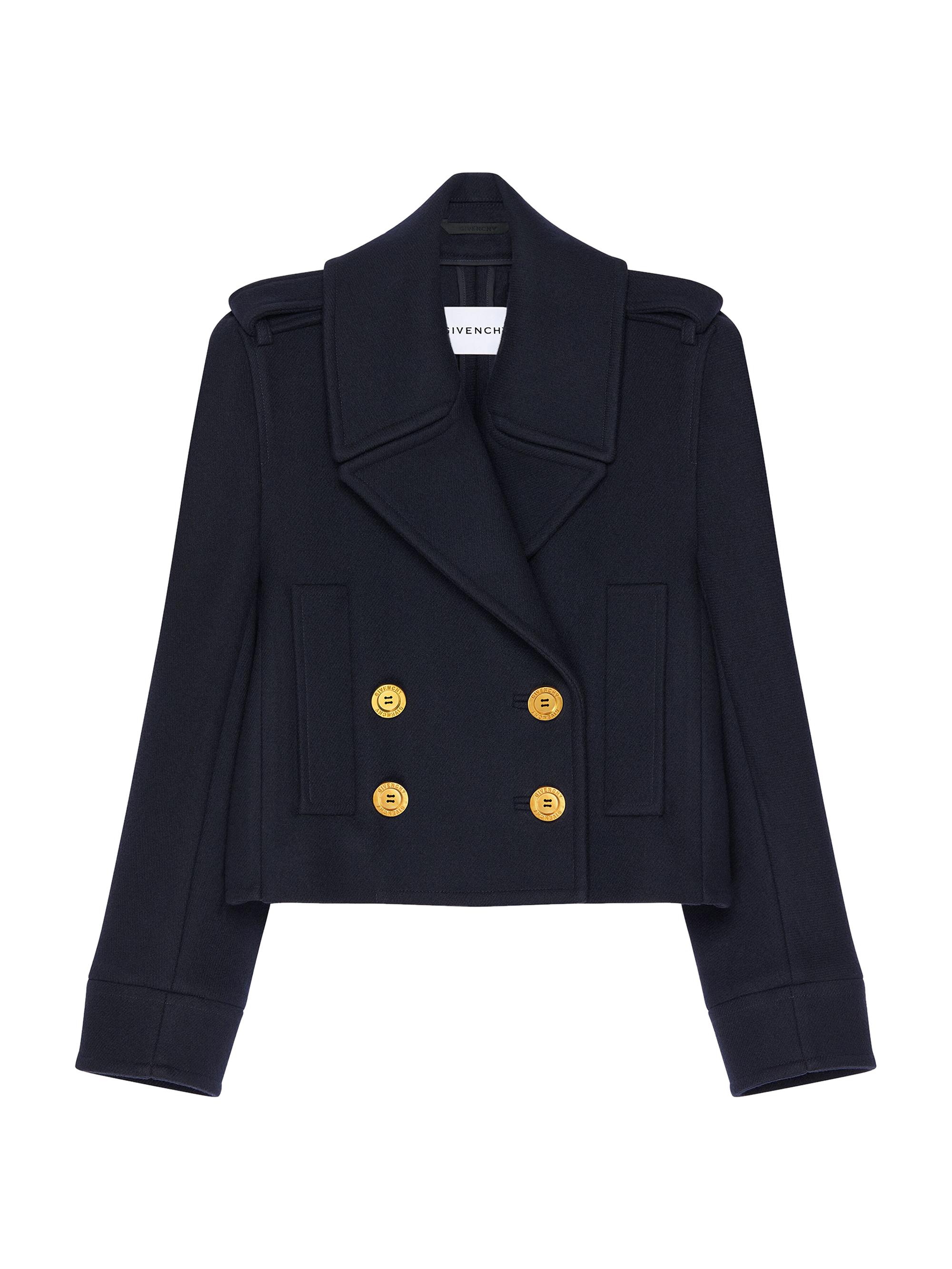 Givenchy Women's Short Pea Coat in Wool - Dark Navy