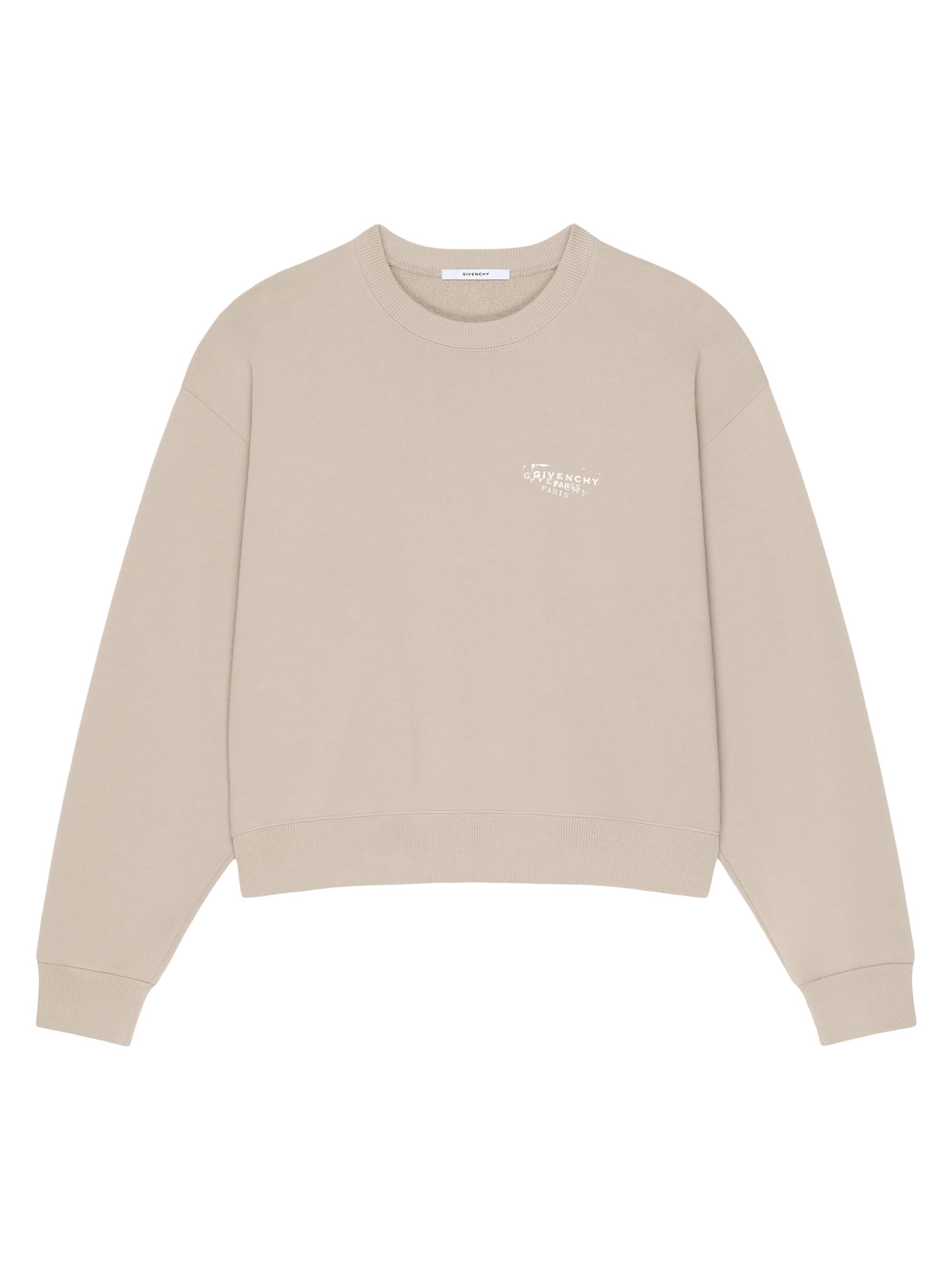 Givenchy Women's Sweatshirt in Fleece with Stamp Print - Beige Cappuccino