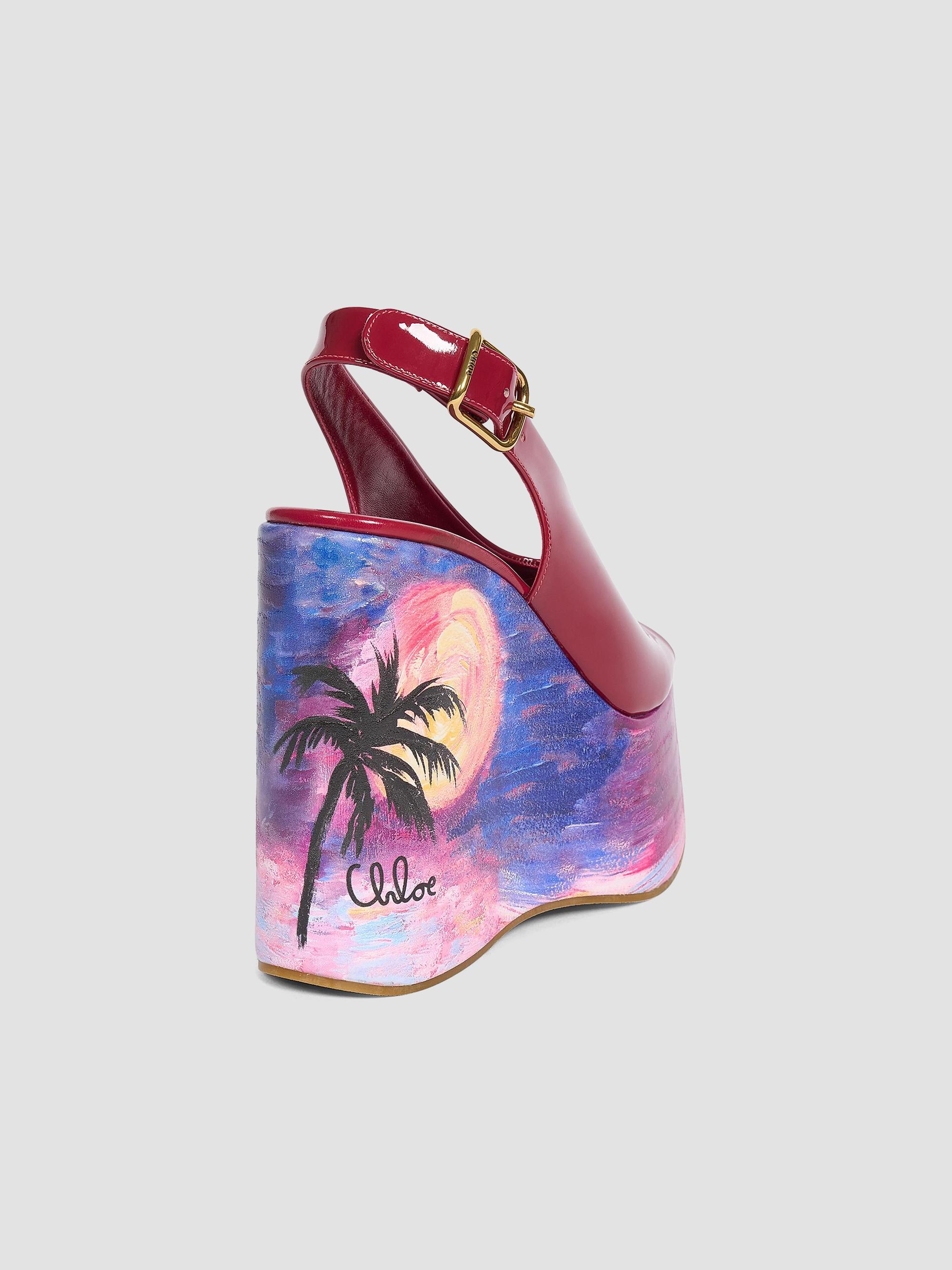 Chloé Maxime 100MM Patent Leather Platform Wedge Sandals | Saks