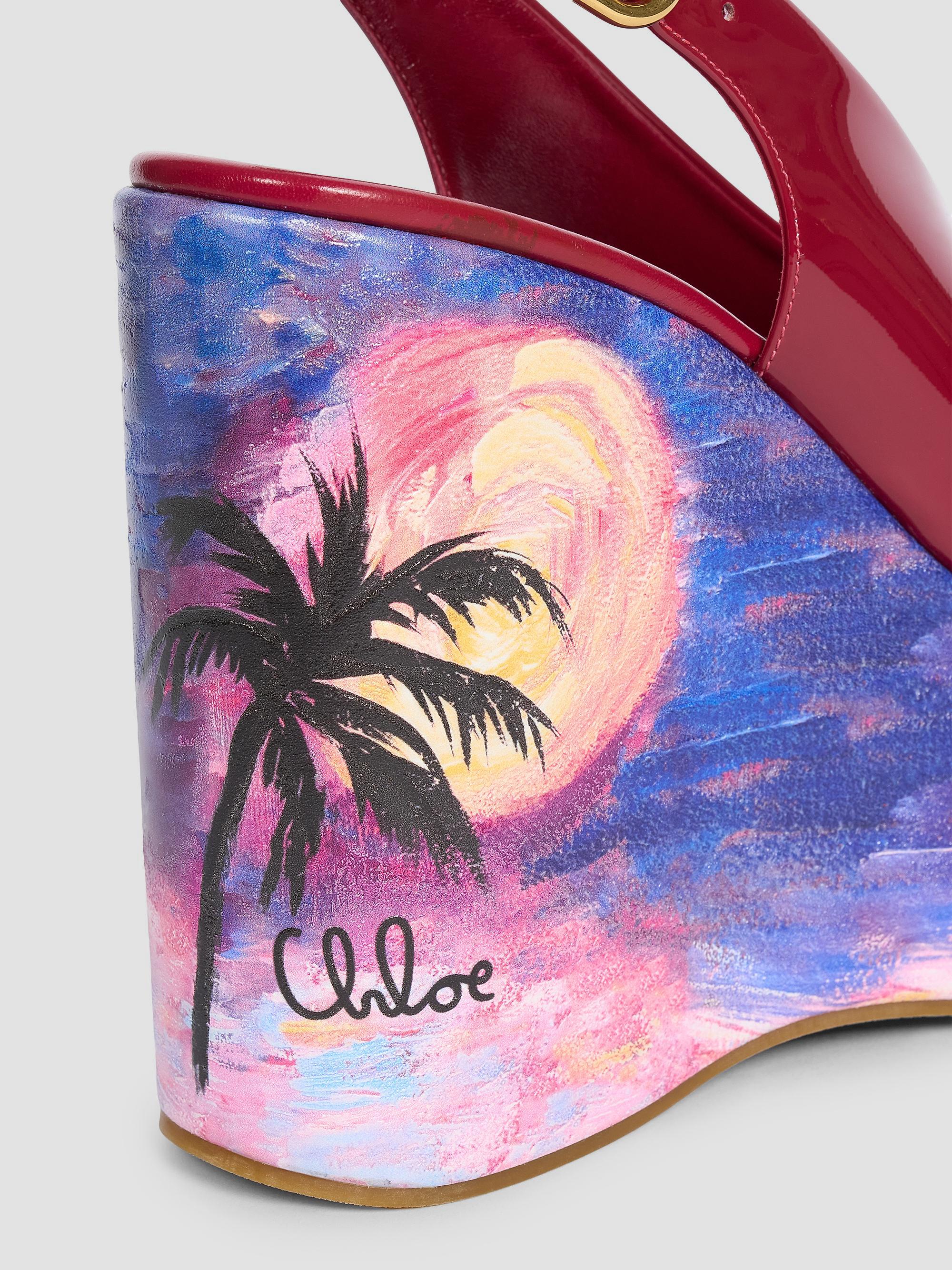 Chloé Maxime 100MM Patent Leather Platform Wedge Sandals | Saks
