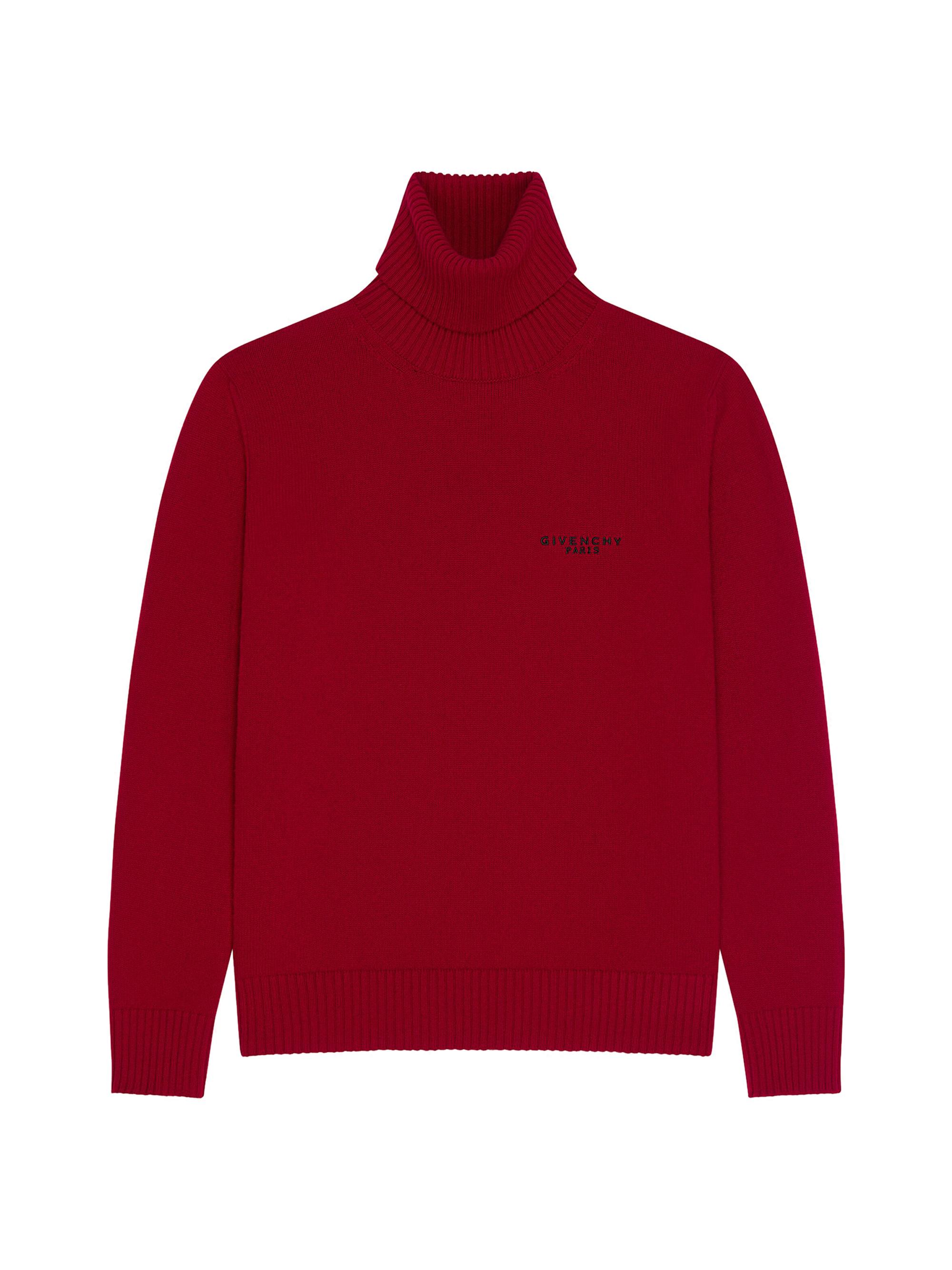 Givenchy Women's Turtleneck Sweater in Wool and Cashmere - Deep Red