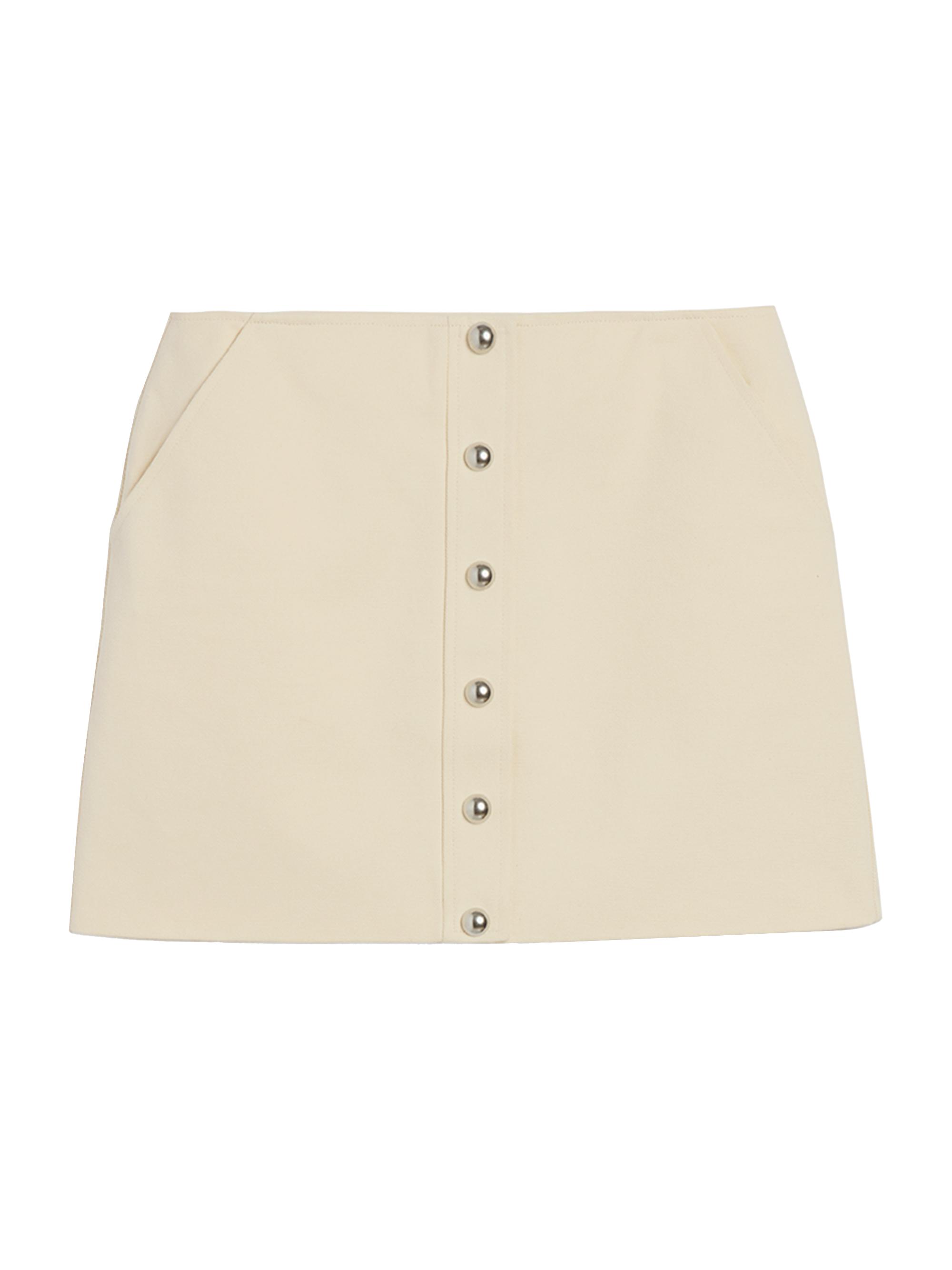 Apparis Women's Ella Cotton Canvas A-Line Miniskirt - Off White