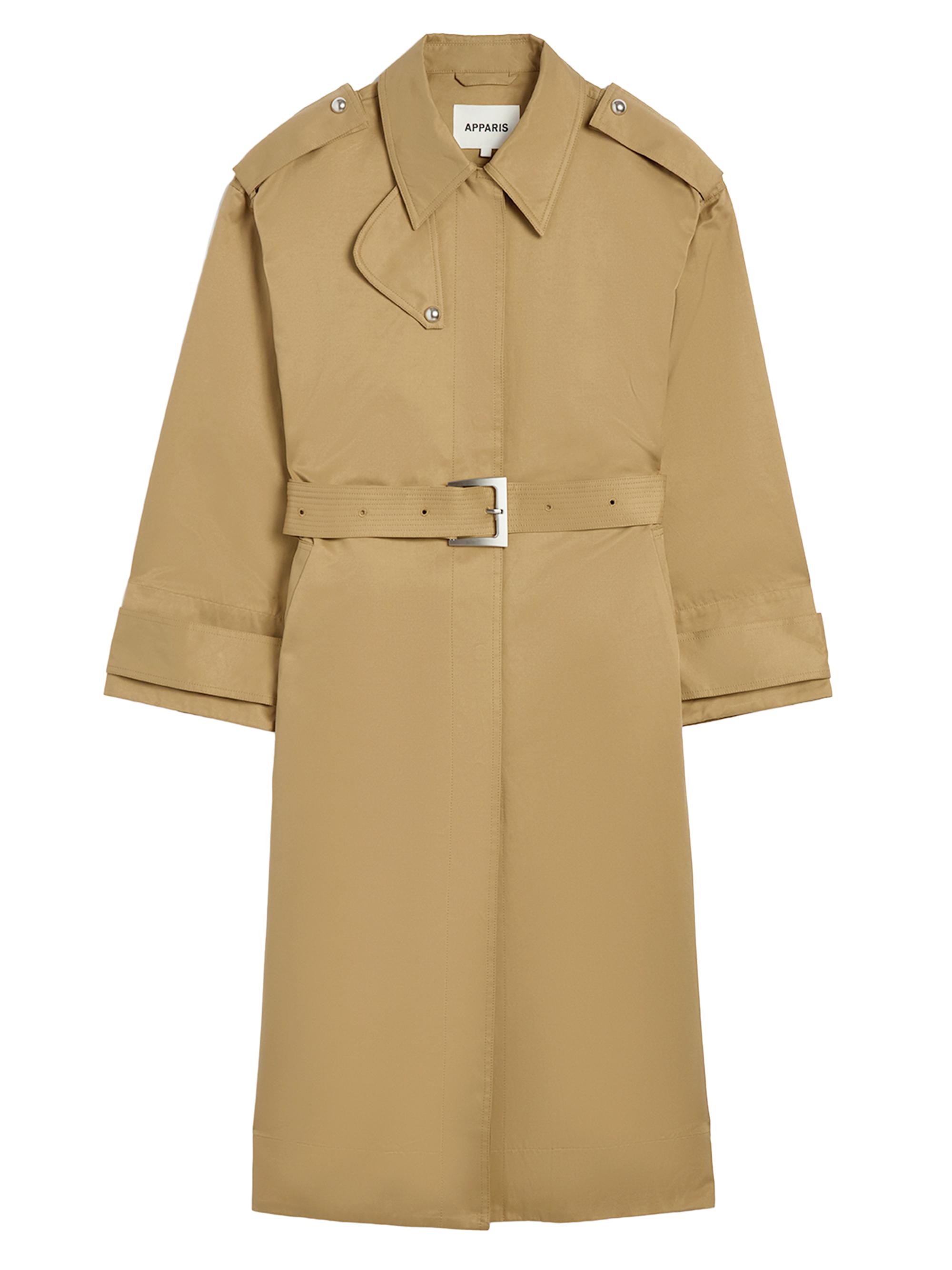 【Beige】 ANDMARY Blair trench pleats Apparis Blair Faux Fur Stand Collar Coat | Saks Fifth Avenue