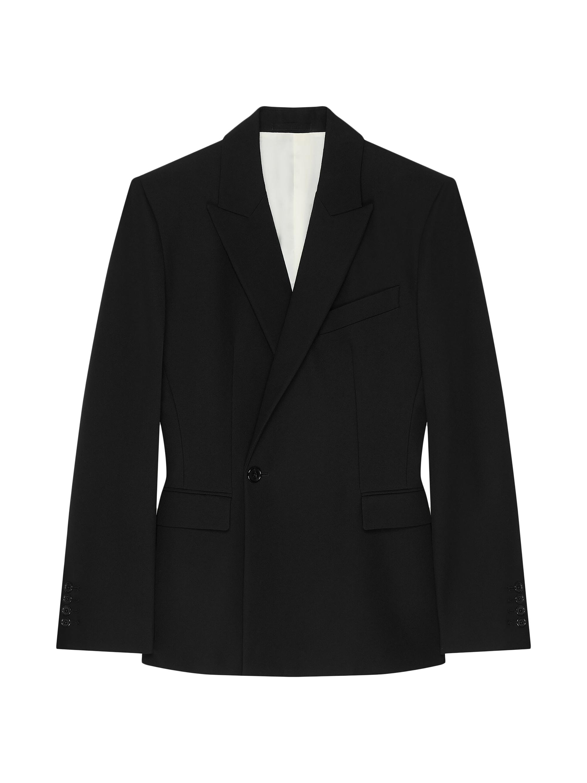 Givenchy Men's Single-Breasted Form Fit Jacket in Wool - Black
