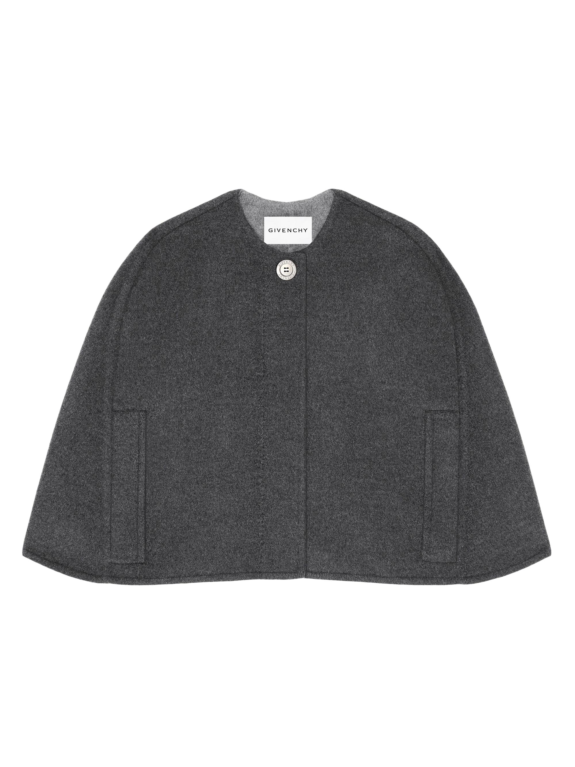 Givenchy Women's Cropped Cape in Wool and Cashmere - Dark Grey