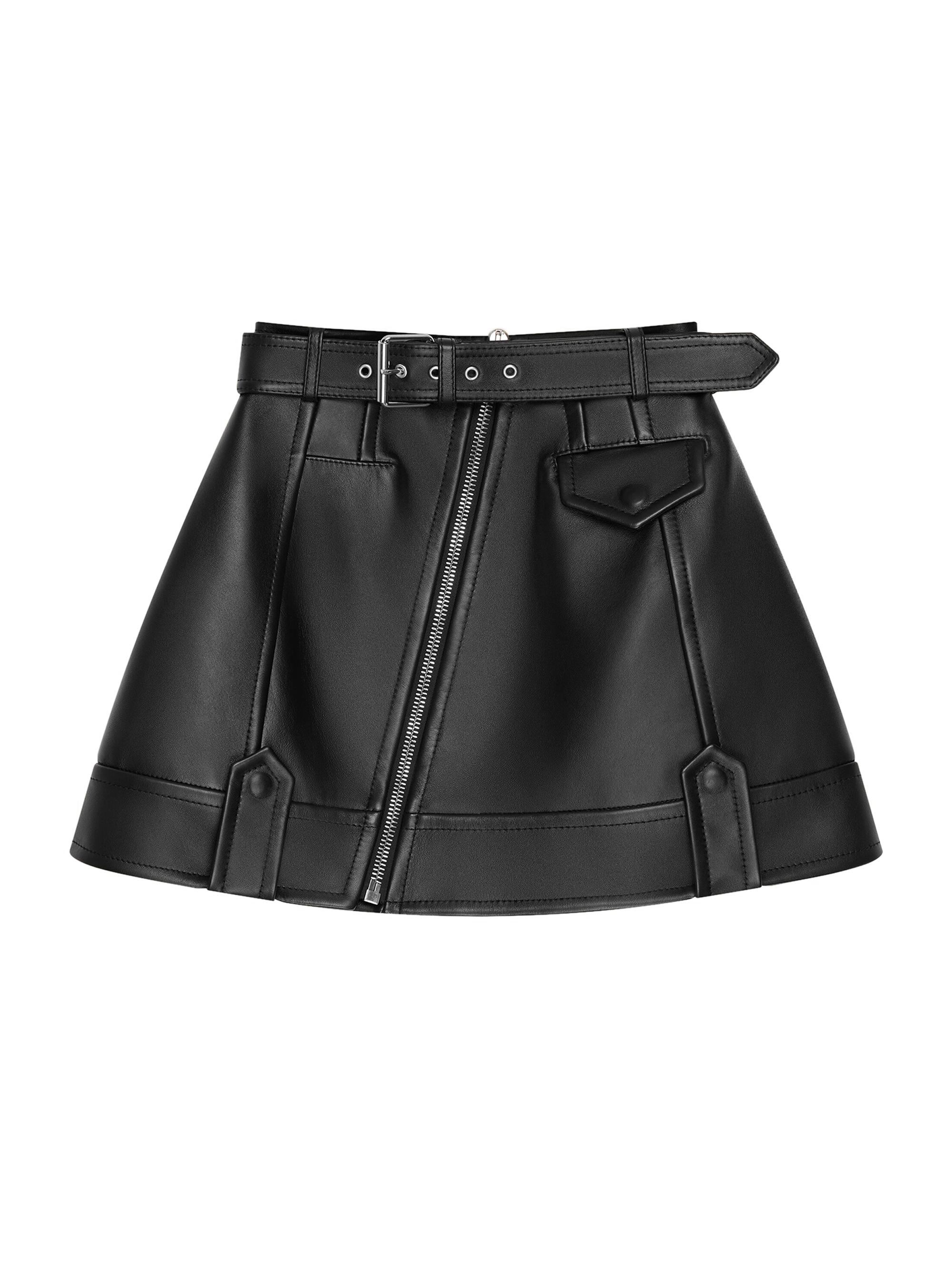 Givenchy Women's Mini Biker Skirt in Nappa Leather - Black