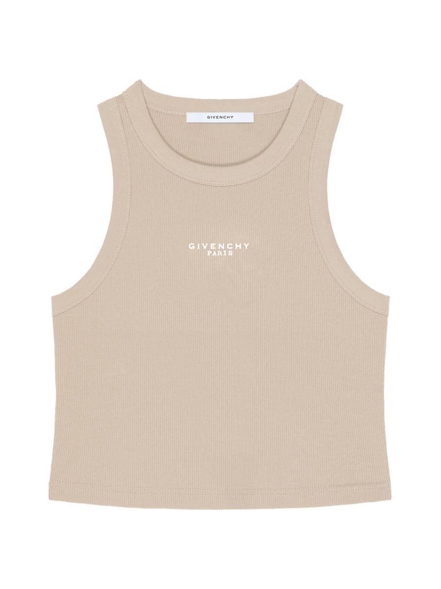 Givenchy Women's Cropped Tank Top In Cotton With Paris Print