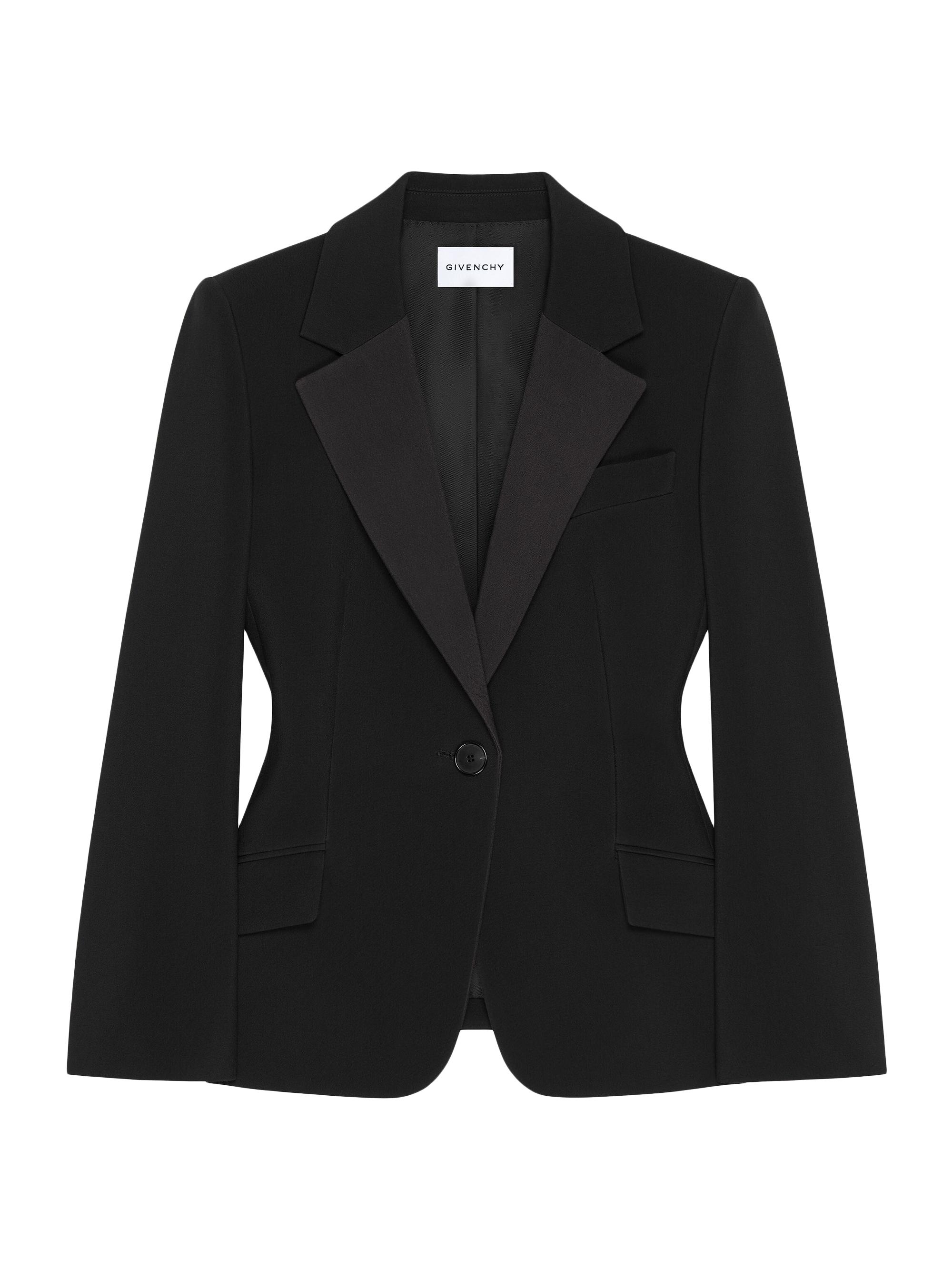 Givenchy Women's Single-Breasted Tuxedo Jacket in Wool - Black