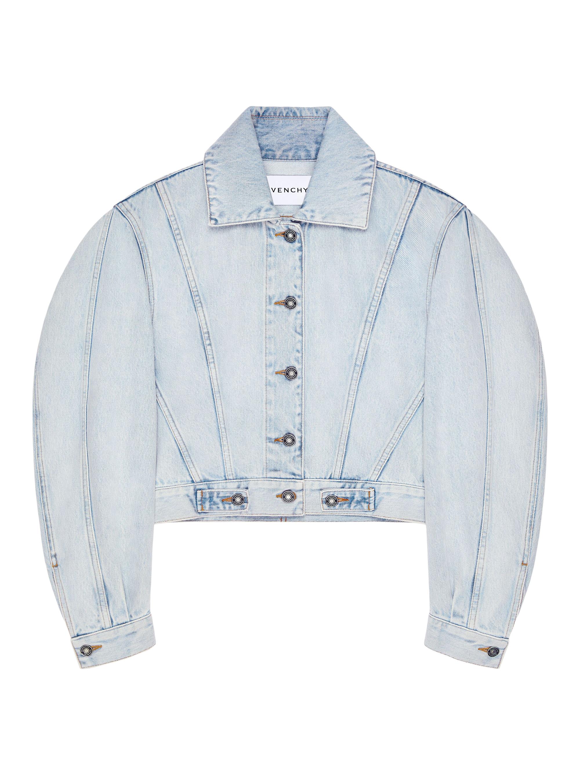 Givenchy Women's Back-to-Front Cocoon Jacket in Light Blue Denim - Light Blue