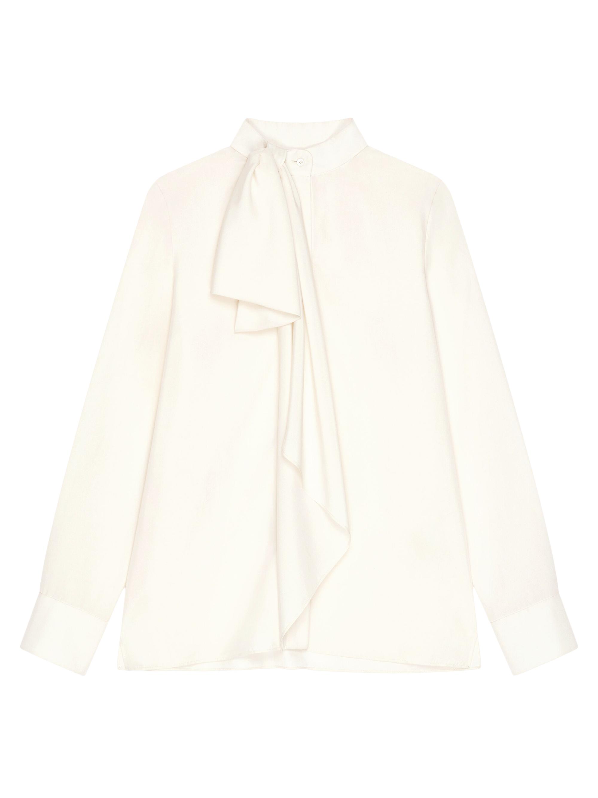 Blouse in Silk with Bow Detail