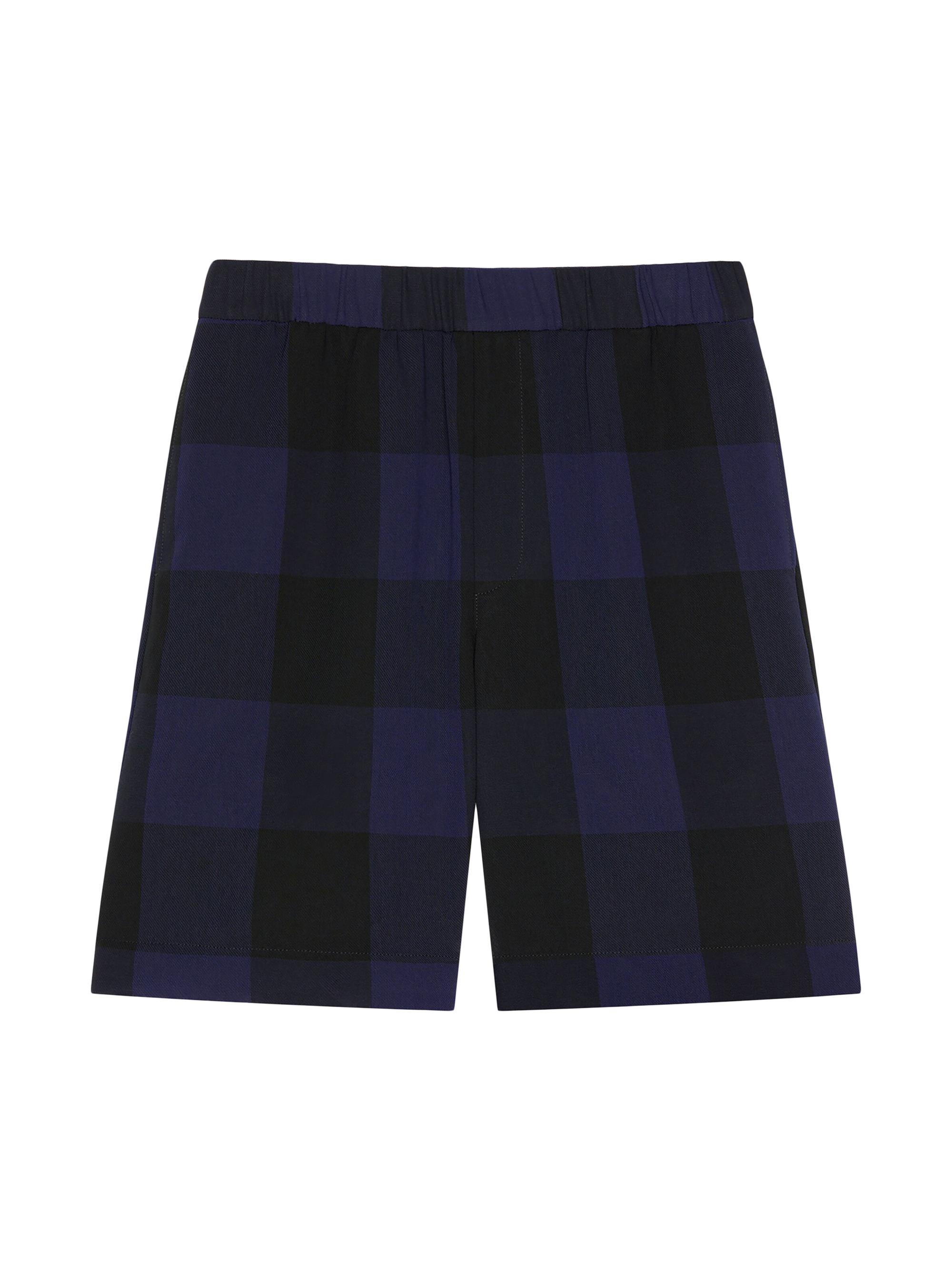 Givenchy Men's Checked Bermuda Shorts in Wool - Black Navy