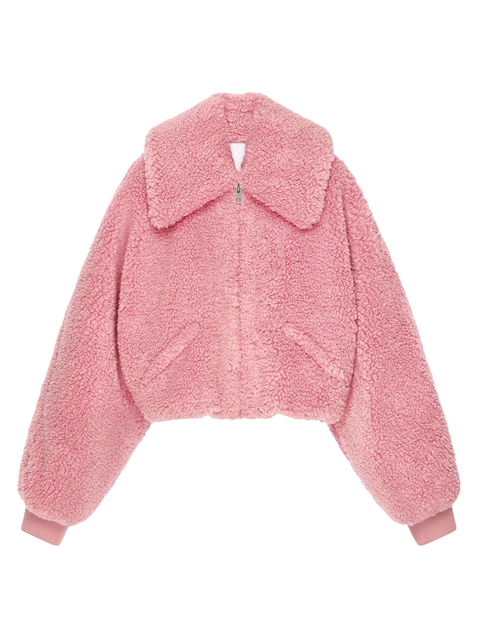 Givenchy Women's Cropped Blouson in Shearling Effect - Light Pink