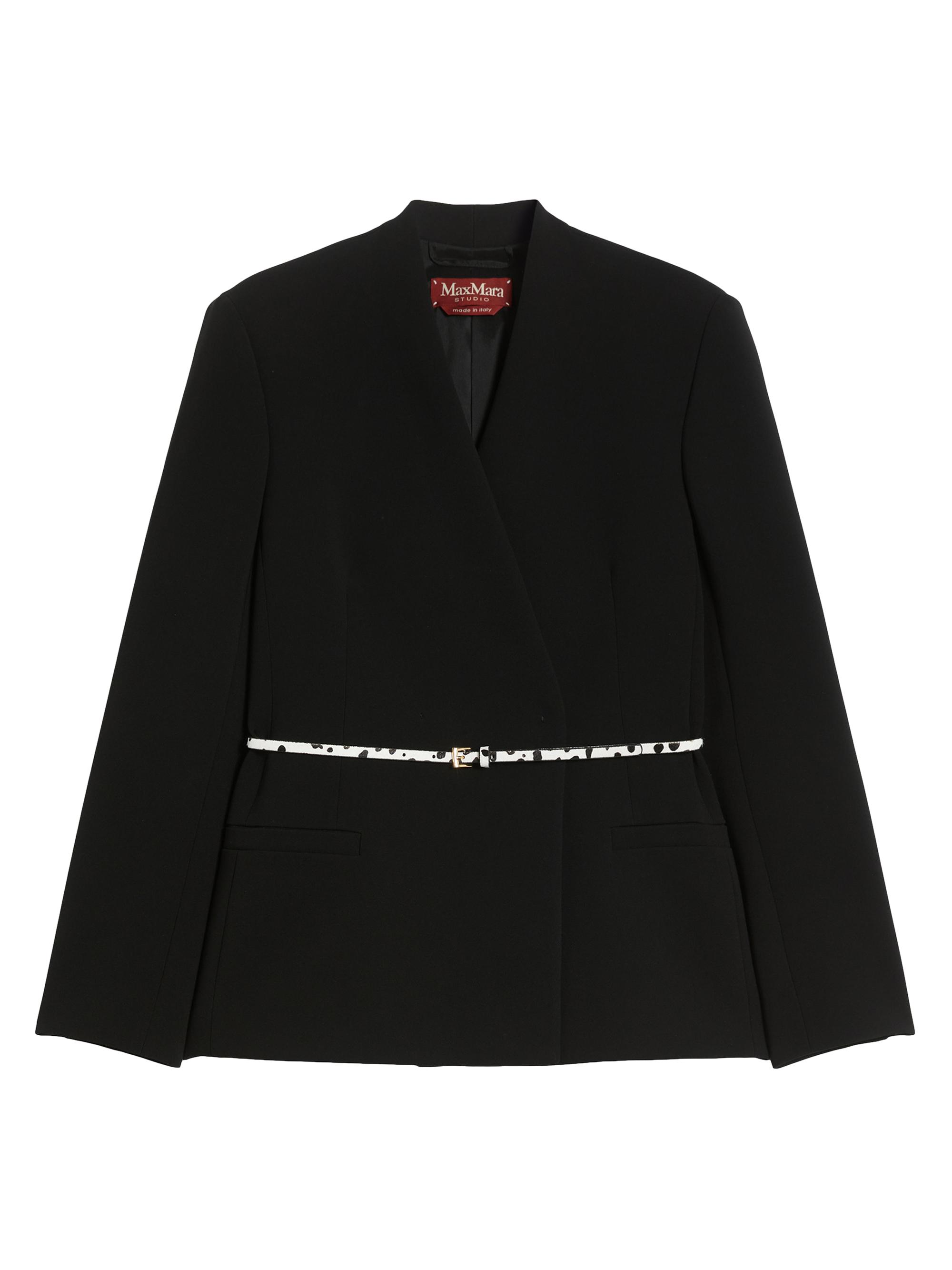 Max Mara Women's Double Breasted Cady Jacket with Belt - Black