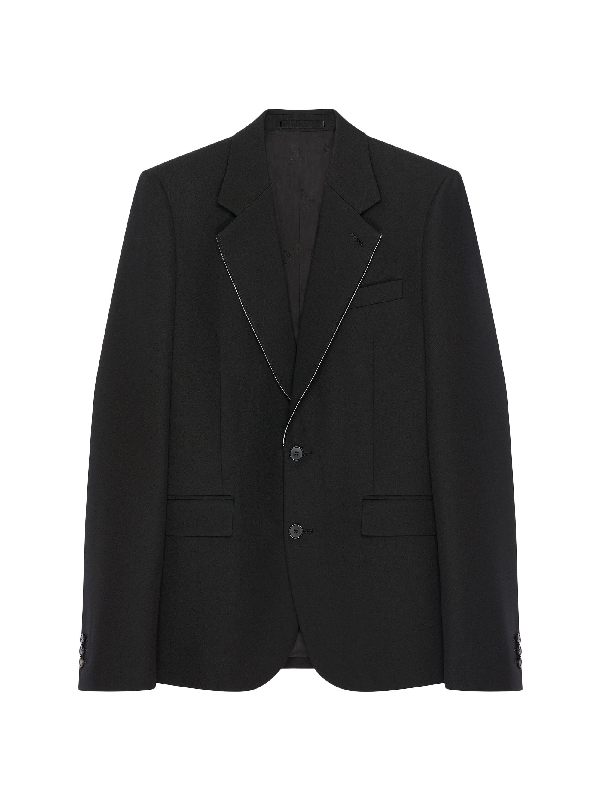 Givenchy Men's Single-Breasted Fitted Jacket in Wool - Black