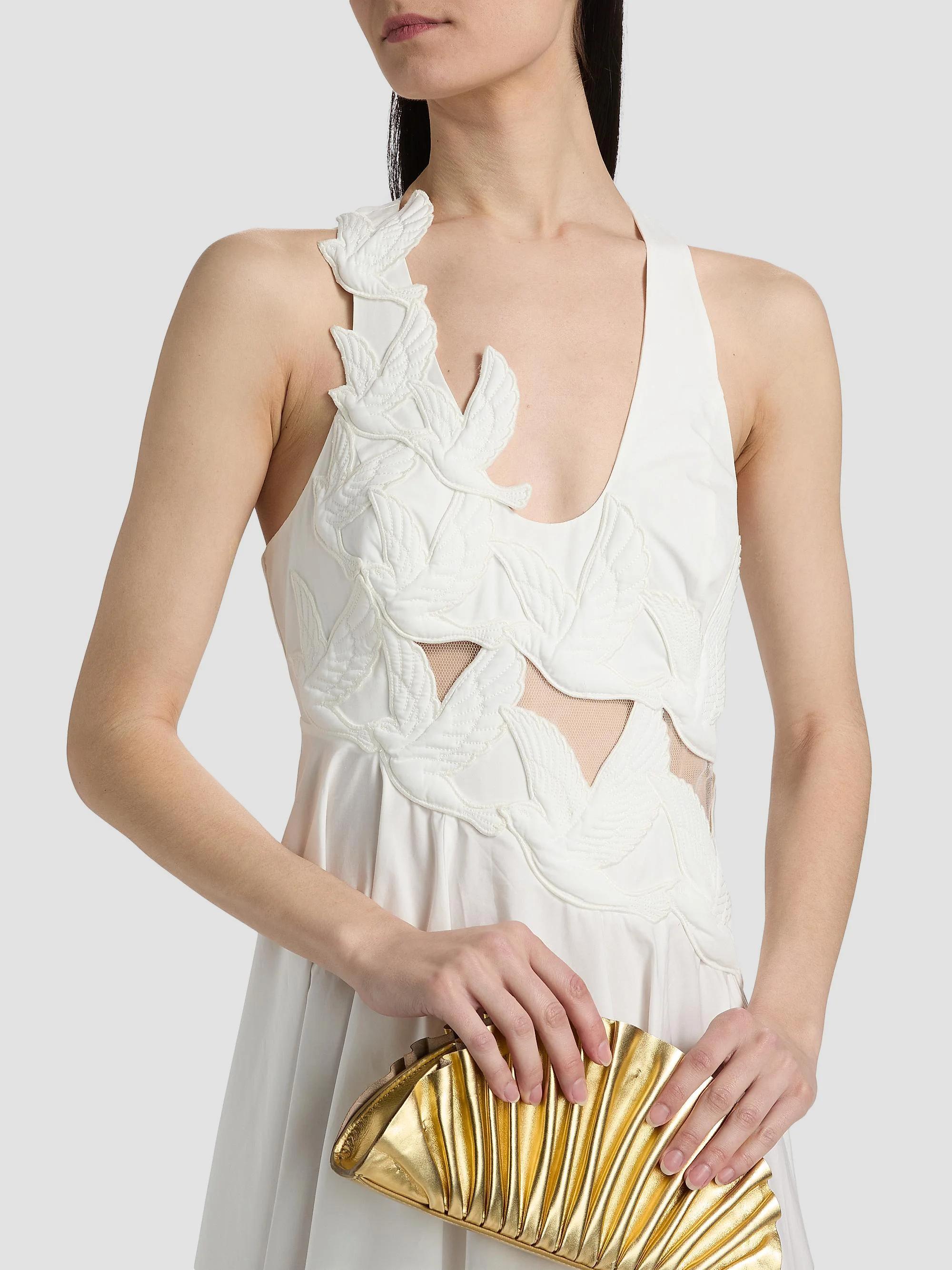 Zimmermann Luna Appliqué Asymmetric Midi-Dress