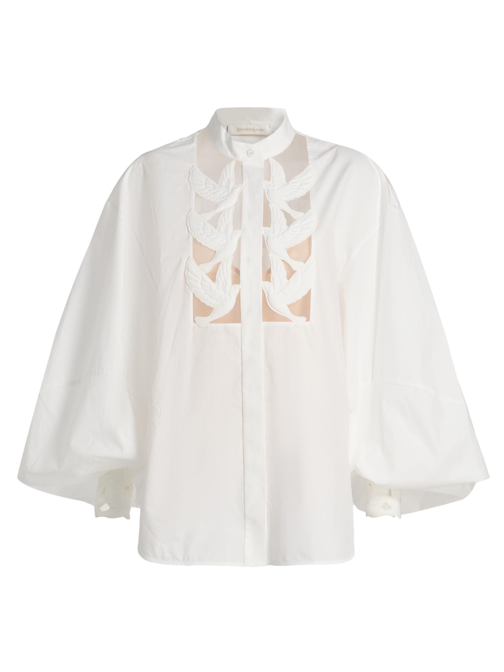 Zimmermann Women's Luna Cut-Out Cotton Blouse -