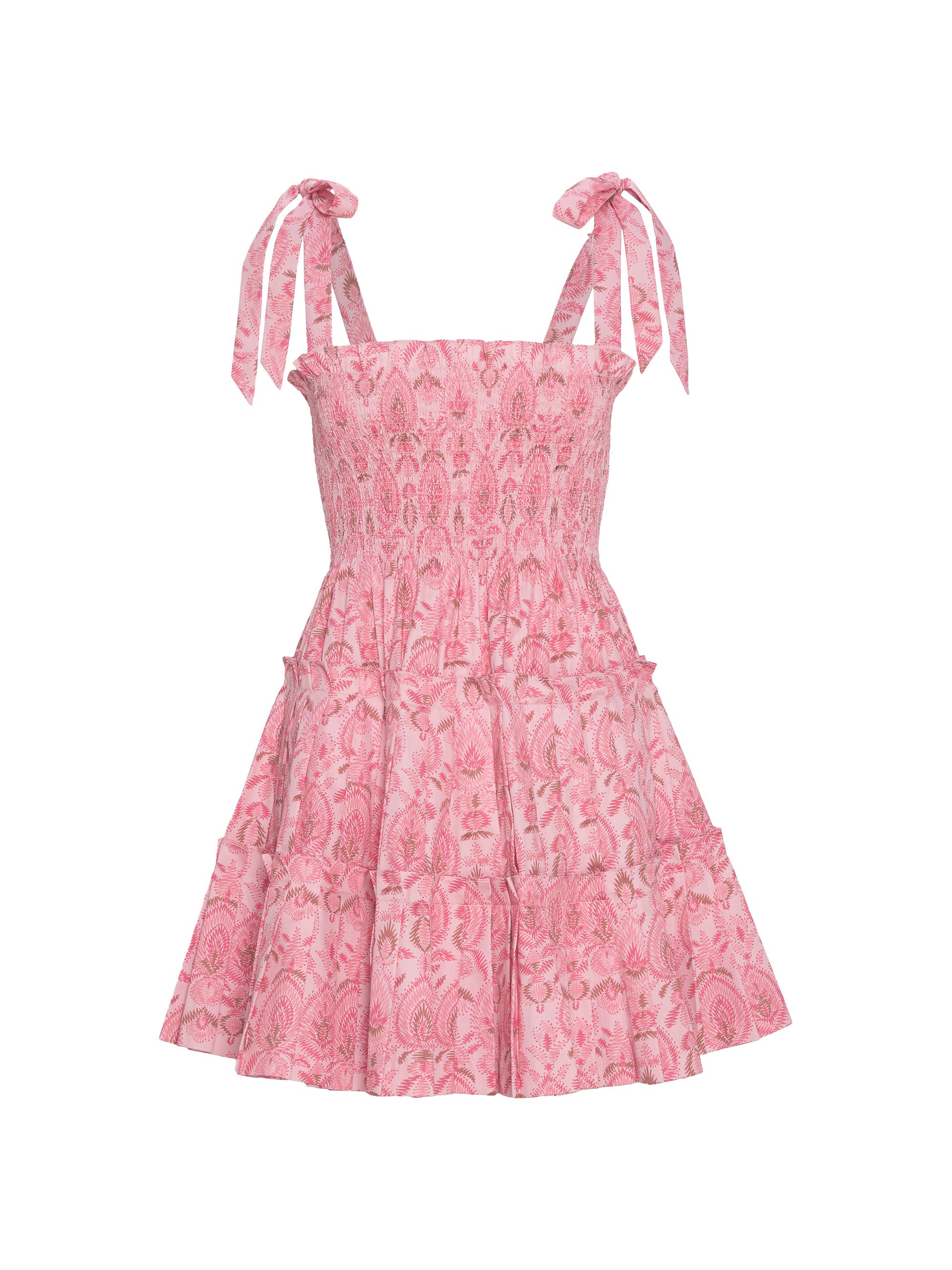Hill House Home Women's The Ribbon Charlotte Nap Dress - Pink Palm Ikat
