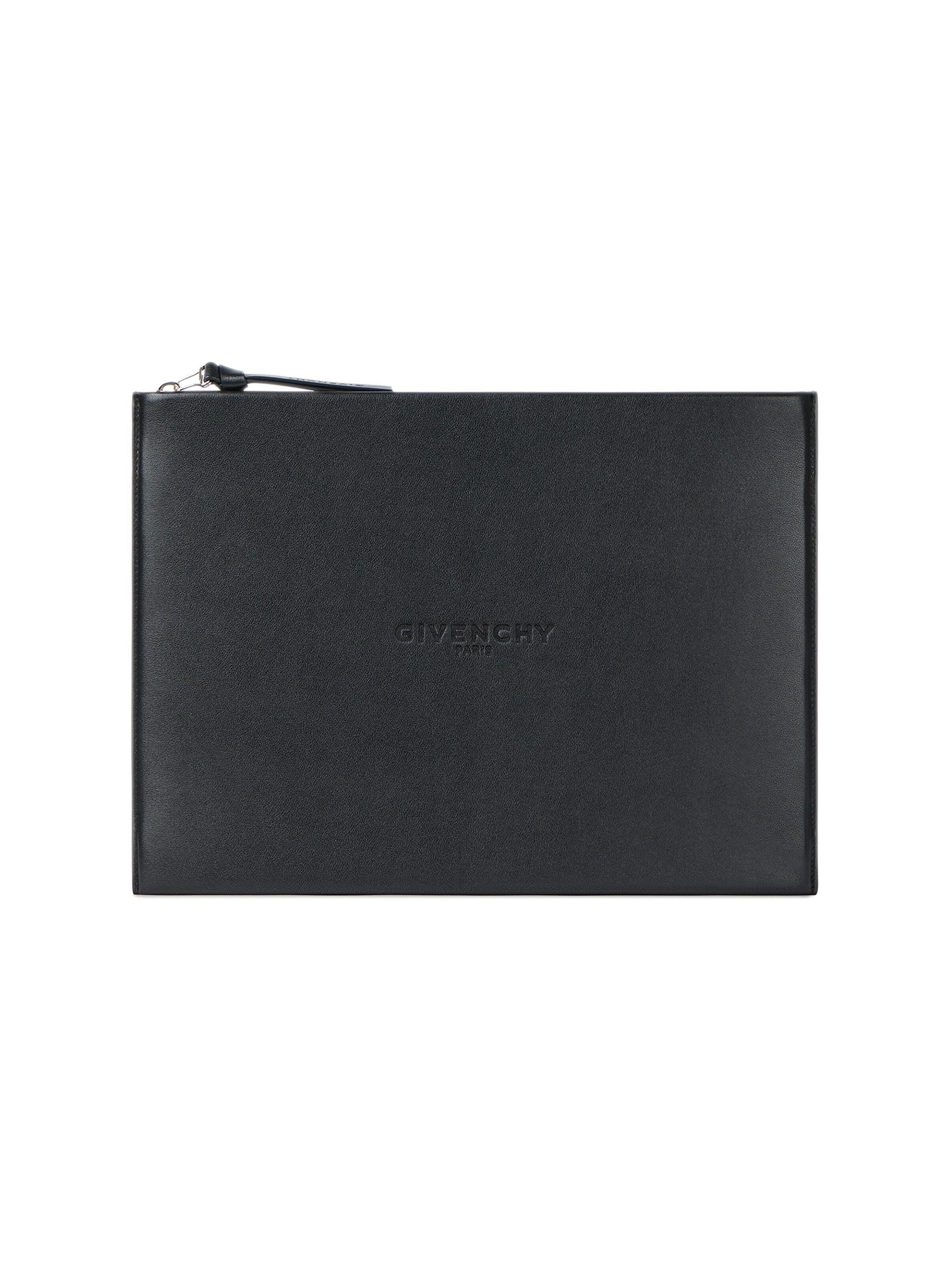 Givenchy Men's Antigona Stamped Large Pouch in Leather - Black