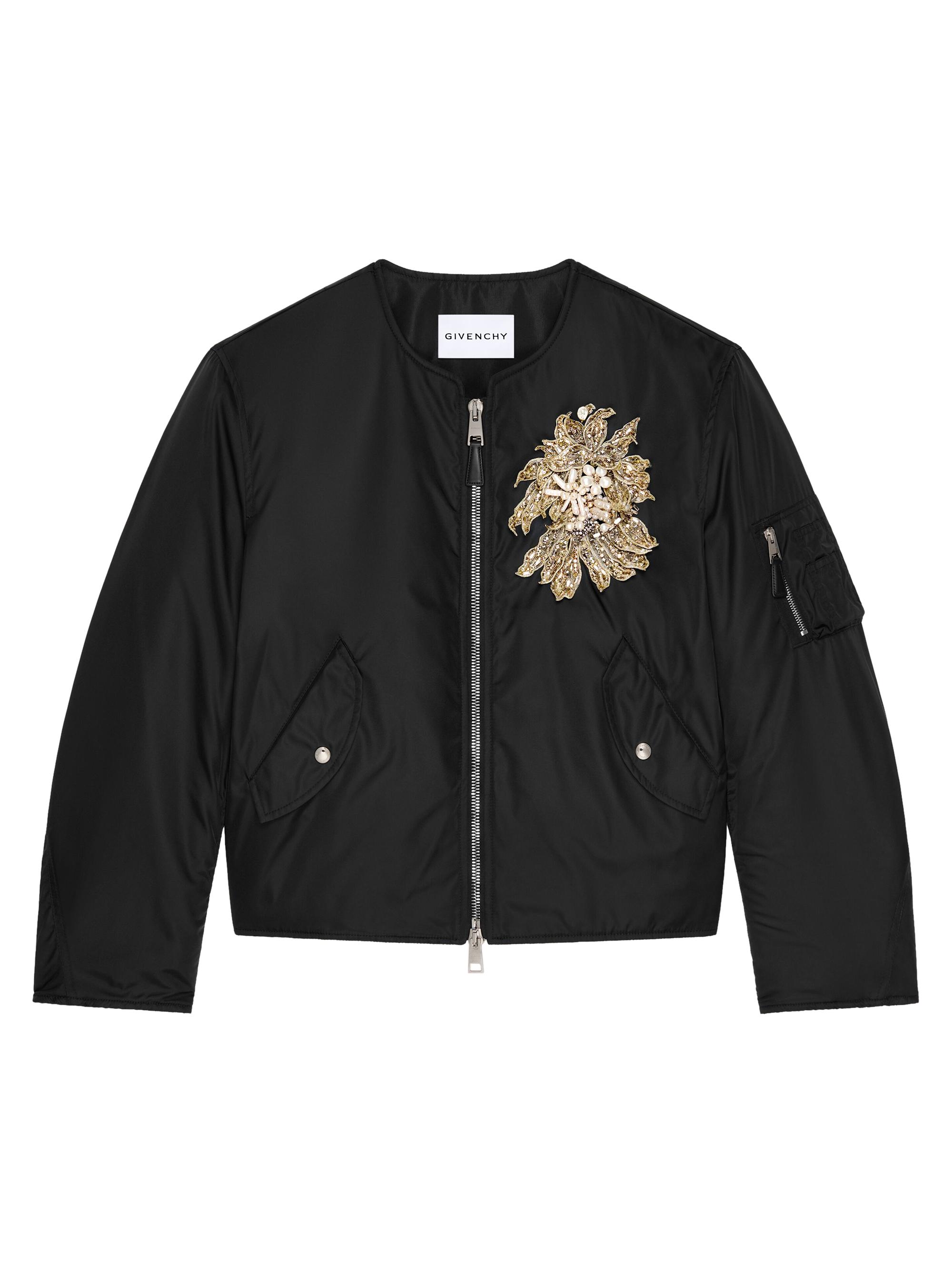 Givenchy Men's Embellished Couture Seam Bomber Jacket in Nylon - Black