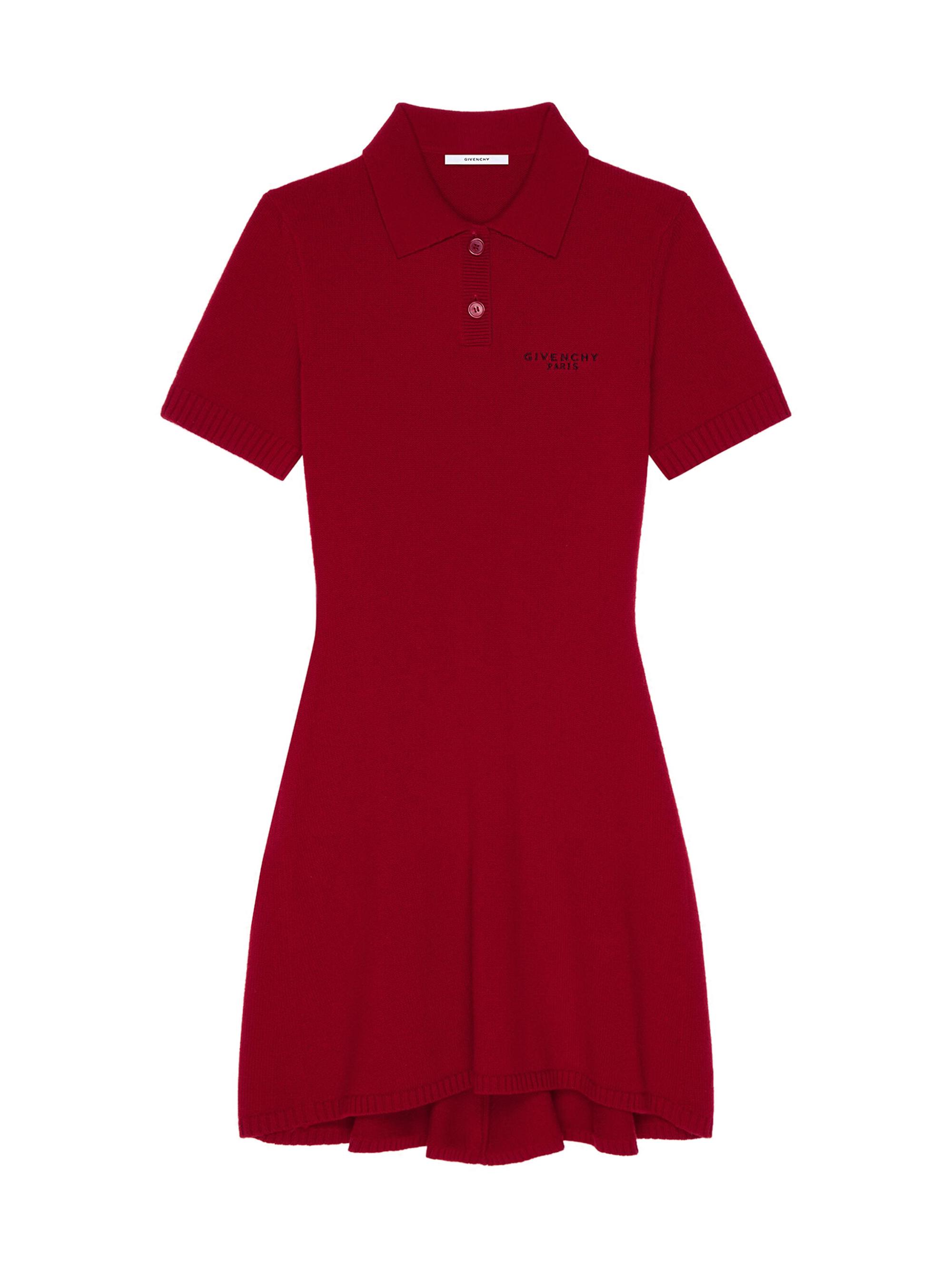 Givenchy Women's Polo Dress in Wool and Cashmere - Deep Red