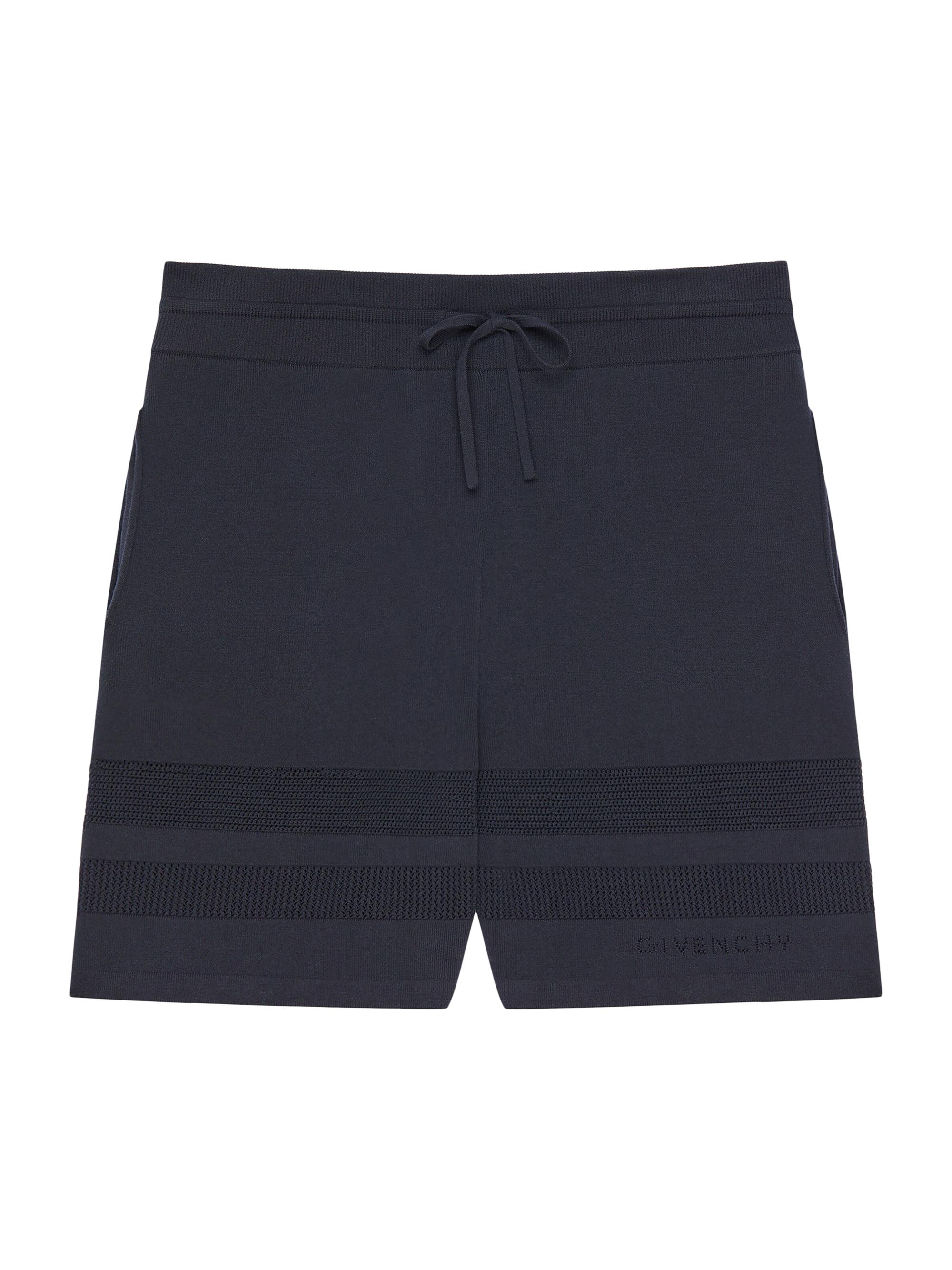 Givenchy Men's Knitted Shorts with Mesh Details - Dark Navy