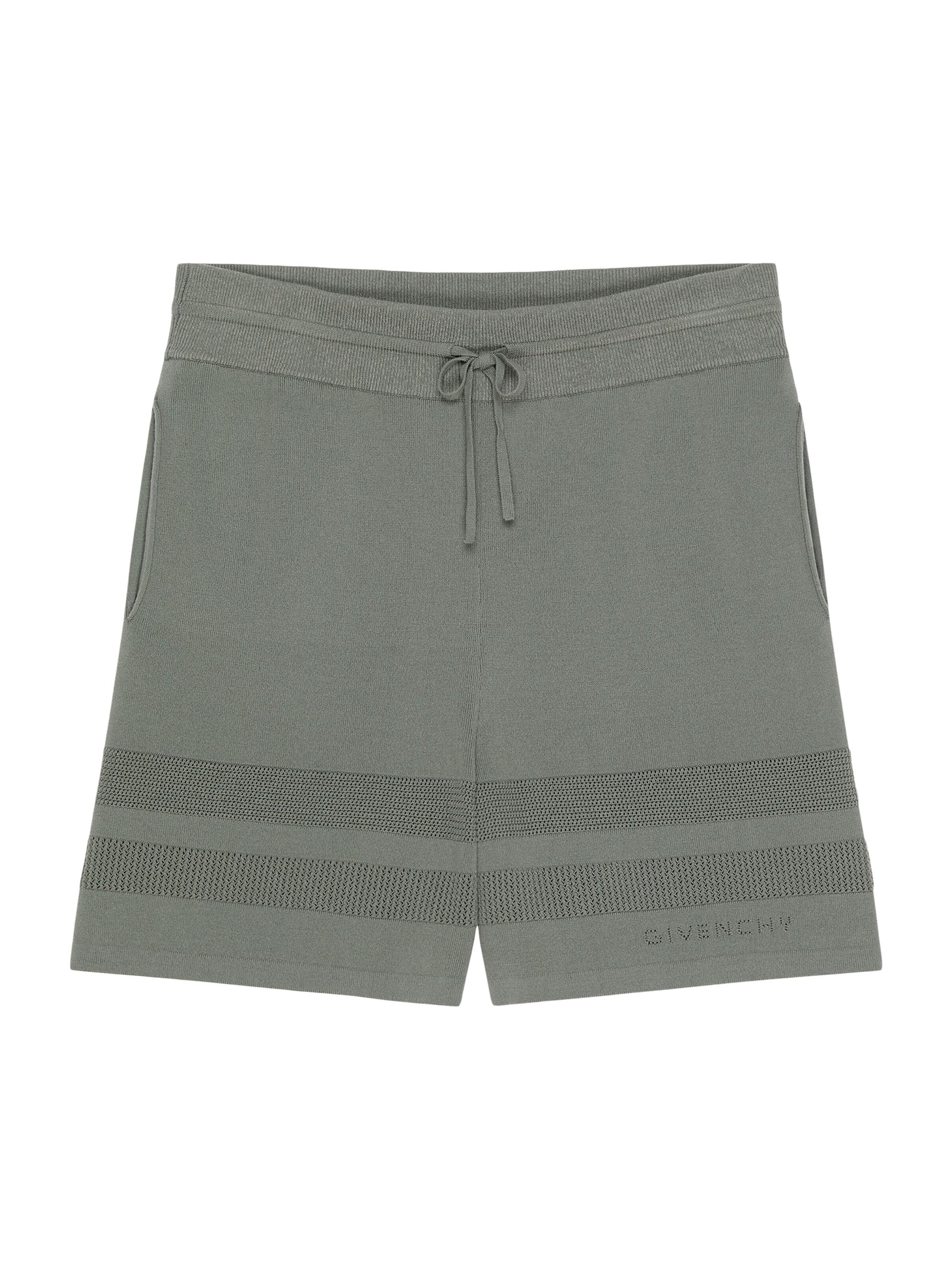 Givenchy Men's Knitted Shorts with Mesh Details - Salvia | Thumbnail 3