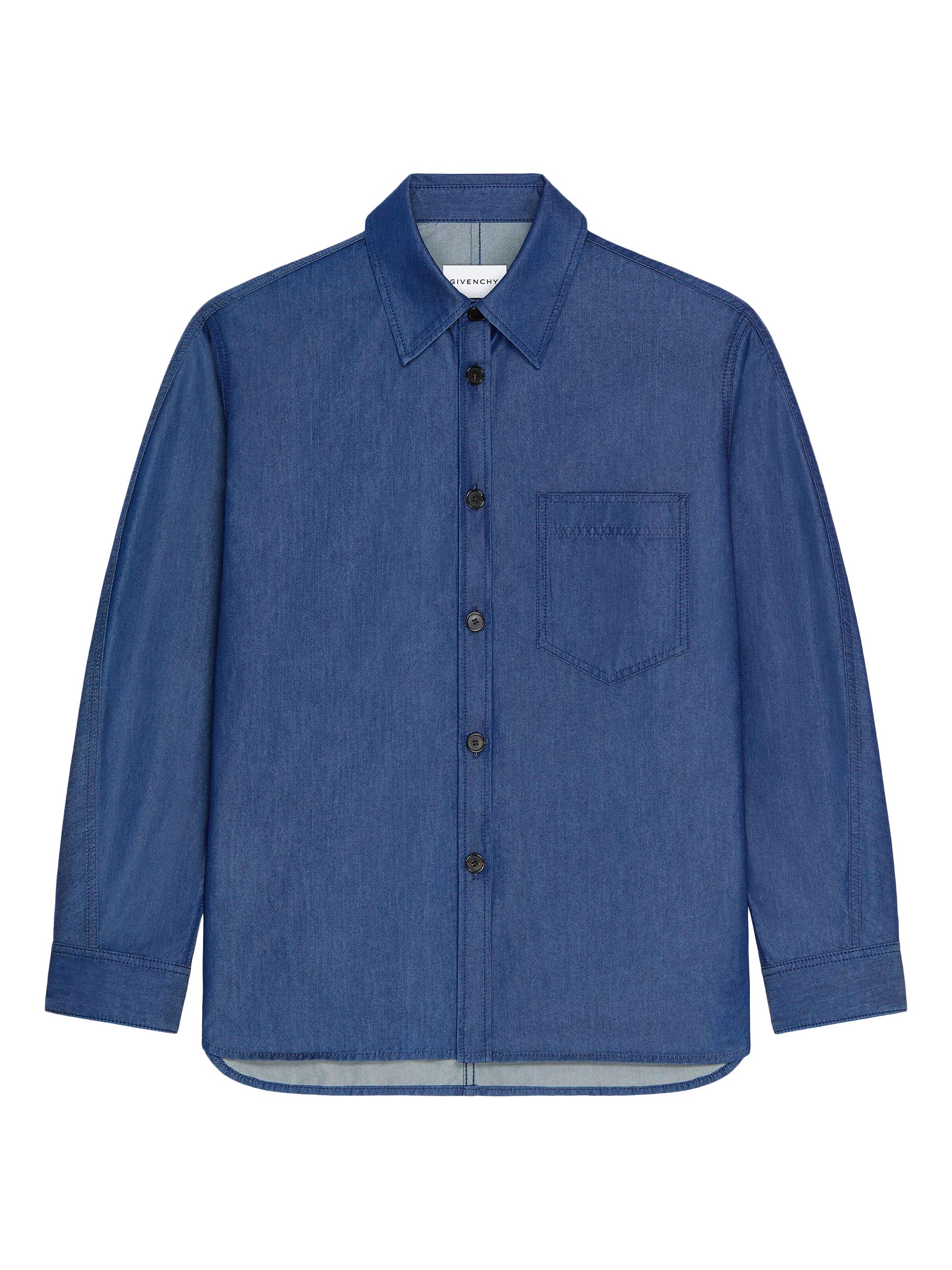 Givenchy Men's Couture Seam Overshirt Denim with Stamp - Indigo Blue