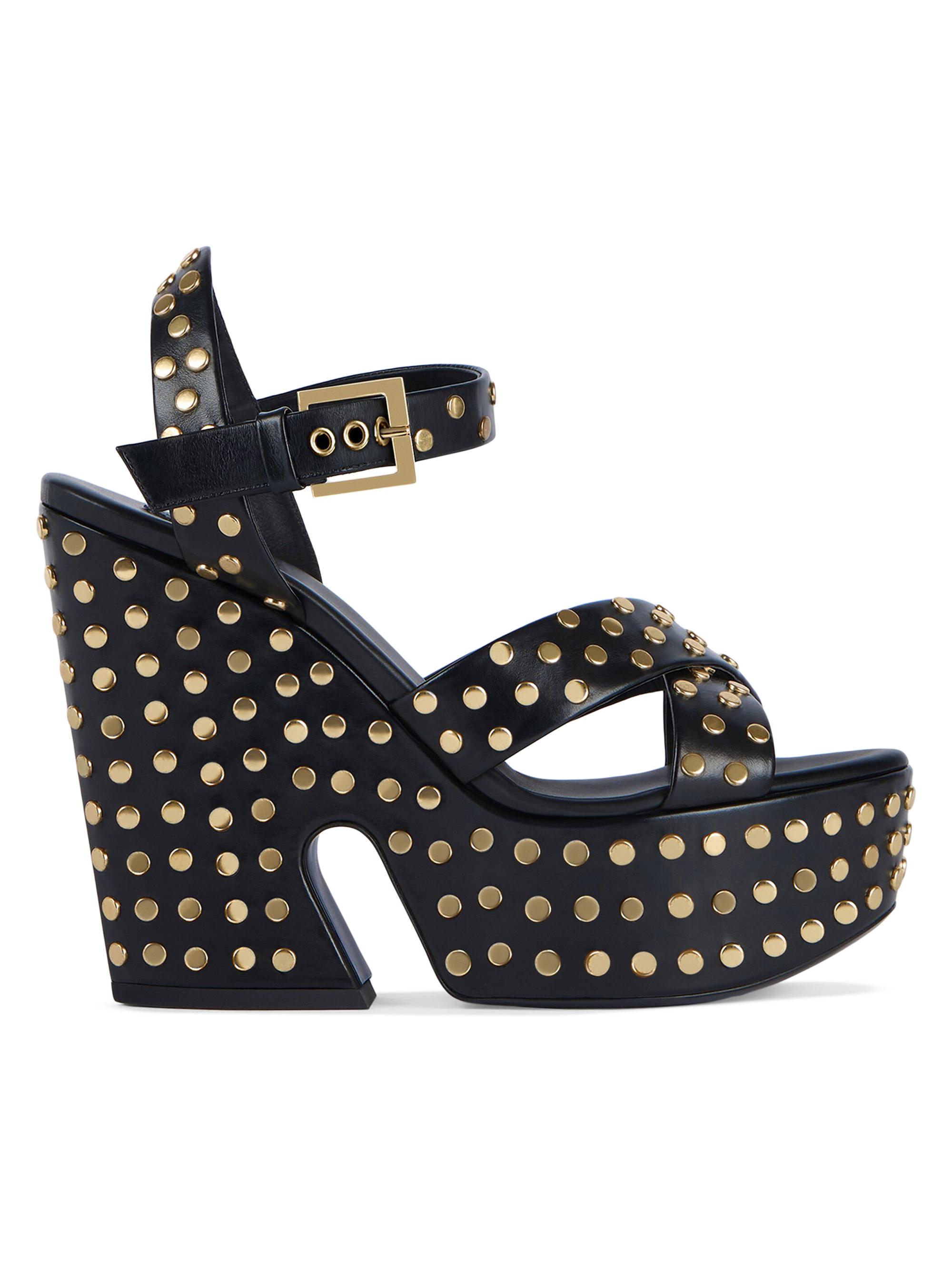 Givenchy Women's Clog Platform Sandals in Leather with Studs - Black