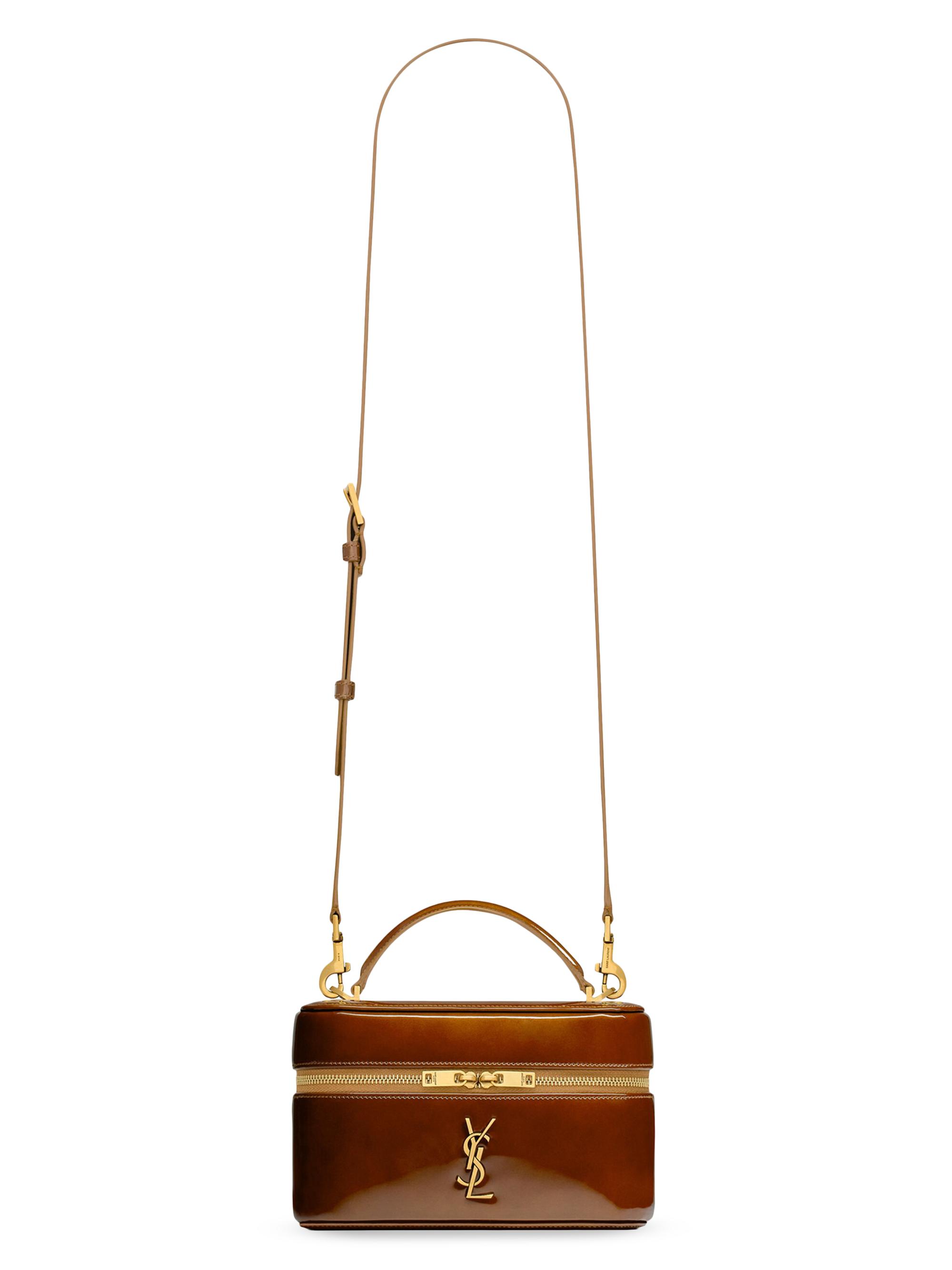 Saint Laurent Women's Gaby Vanity Bag in Patent Leather - Chataigne