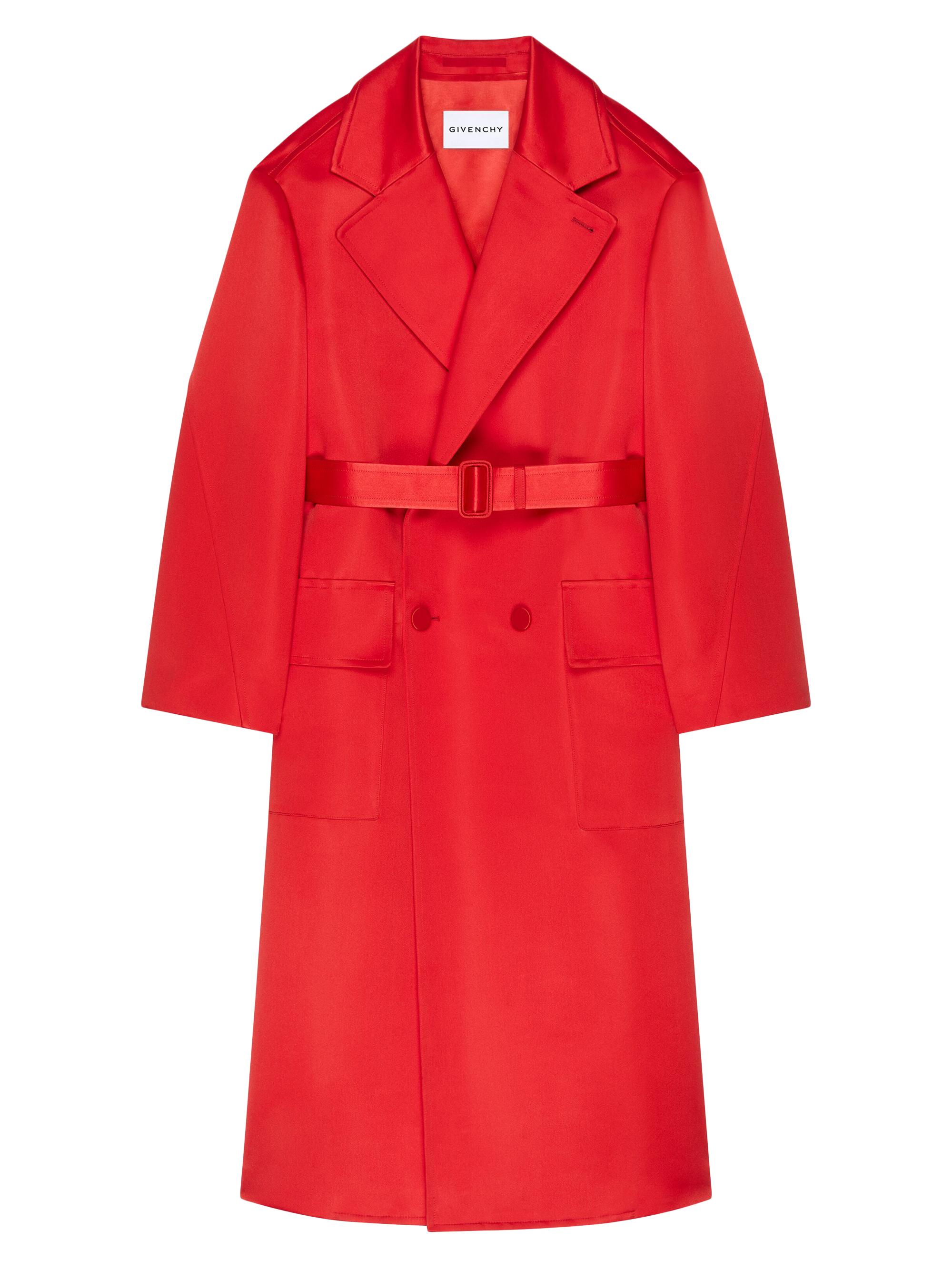 Givenchy Men's Couture Seam Coat in Satin - Vermillon