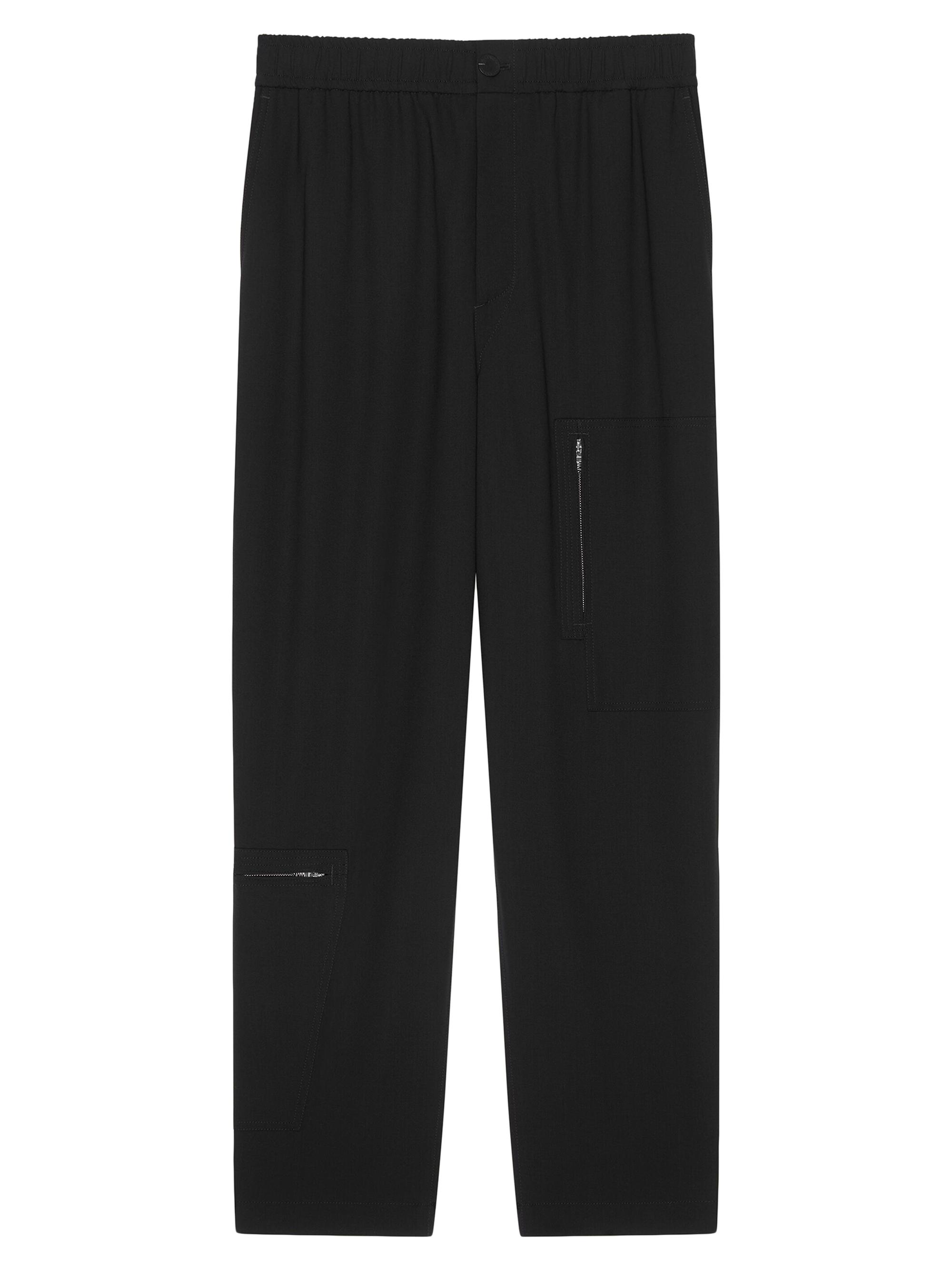Givenchy Men's Multi Zip Trousers in Wool Crepe - Black