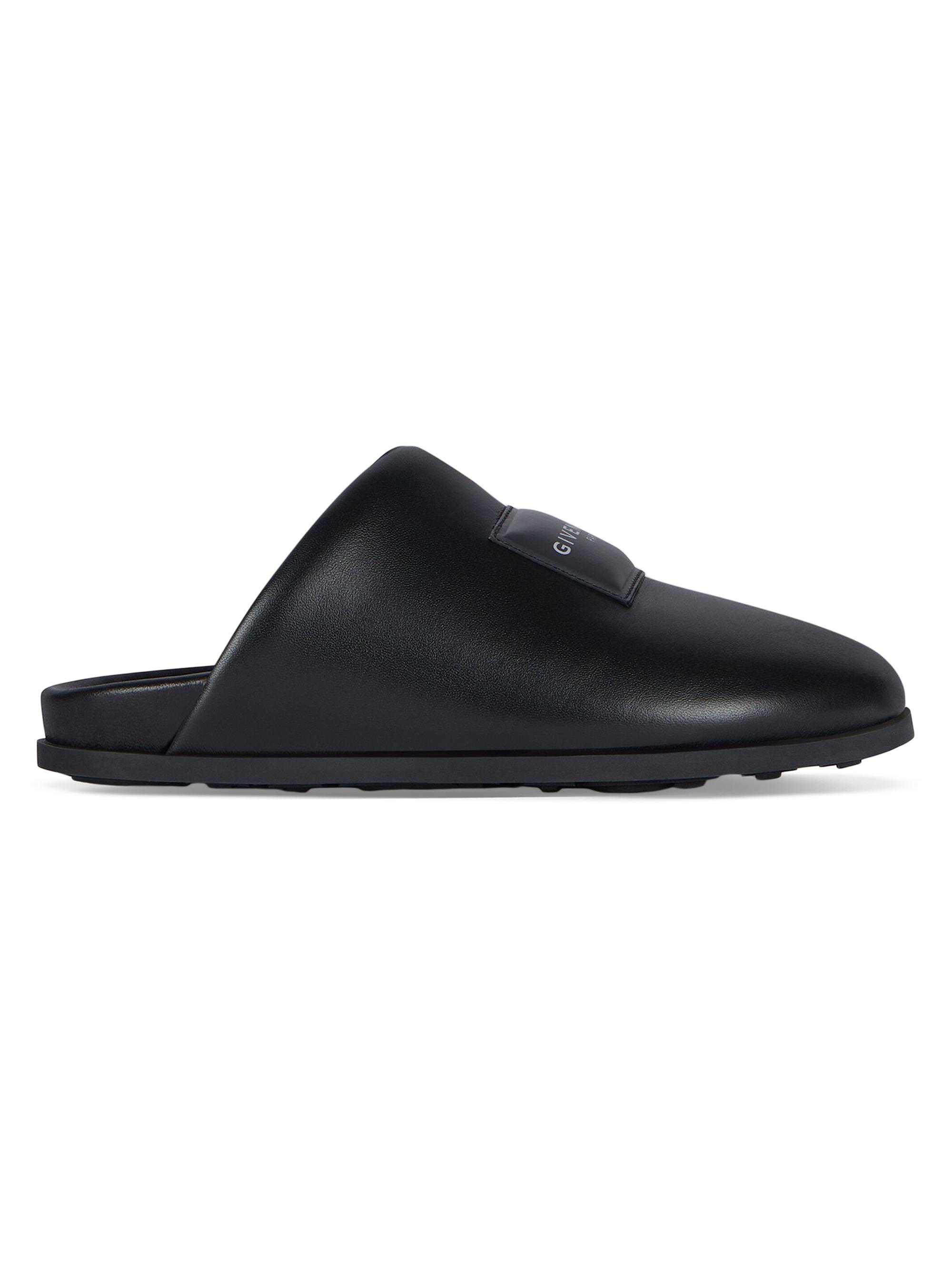 Givenchy Women's Label Flat Mules in Nappa Leather - Black
