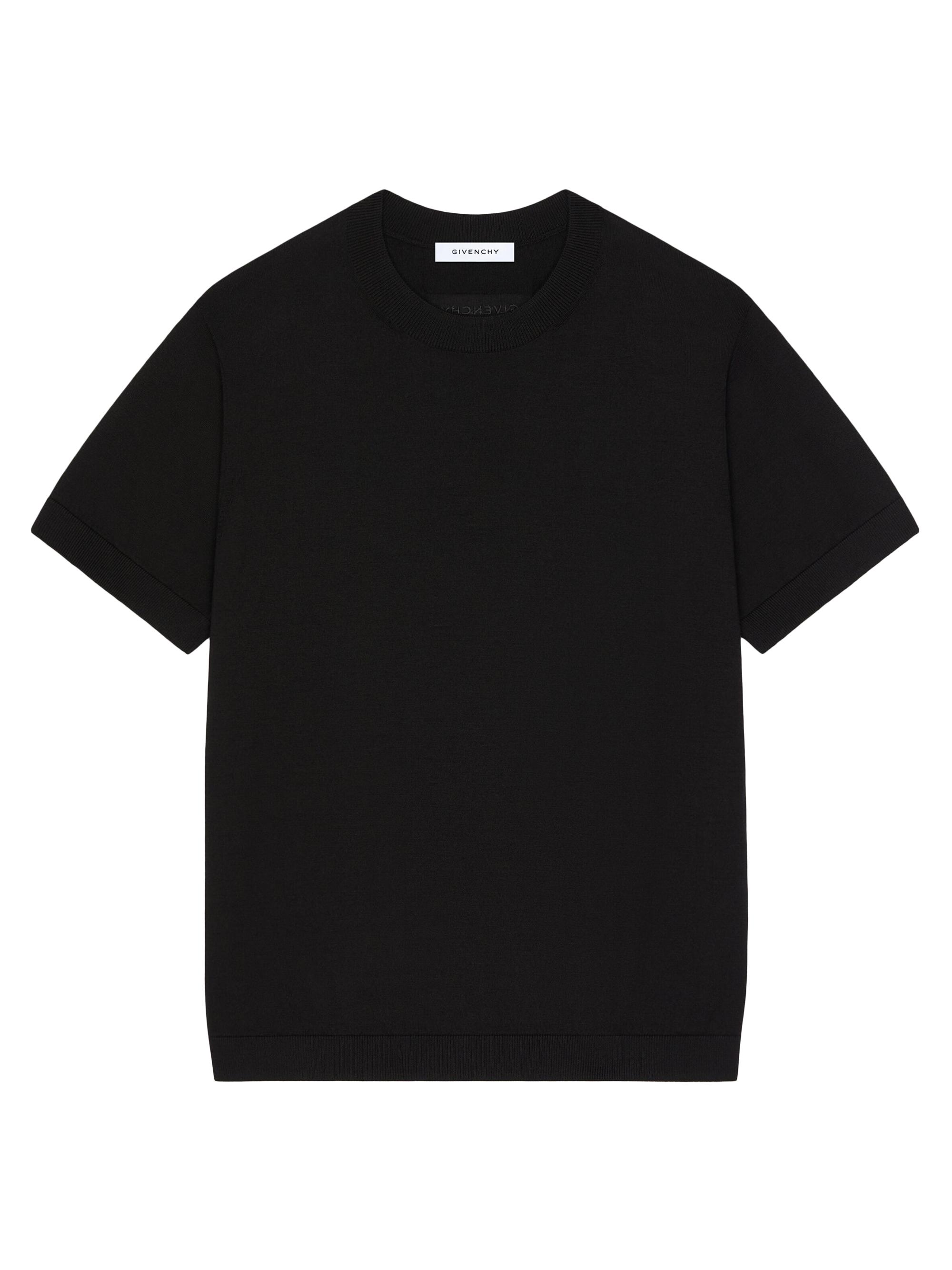 Givenchy Men's T-Shirt in Cotton Knit with Gros Grain Details - Black