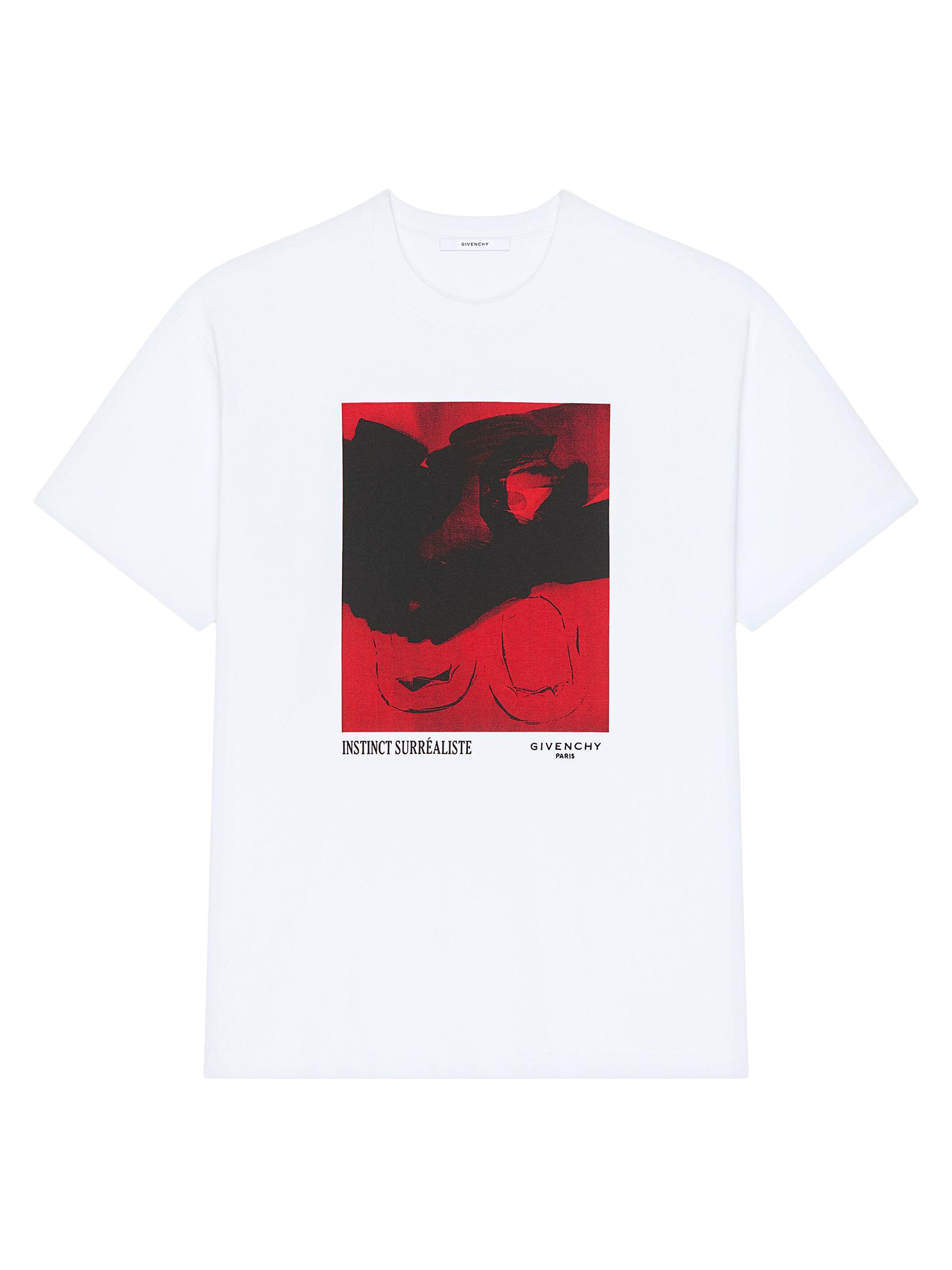 Givenchy Men's T-Shirt in Cotton with Surrealism Print - White