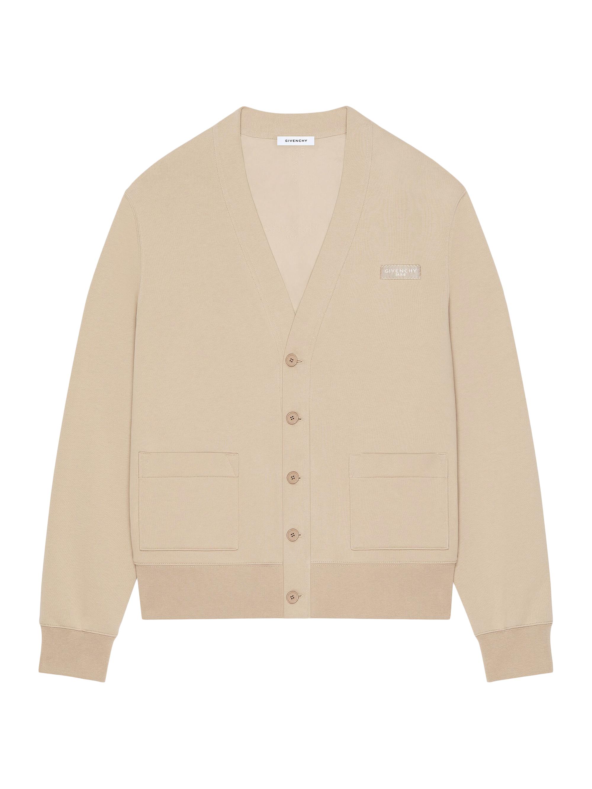Givenchy Men's Cardigan in Cotton with Paris Gros Grain - Beige