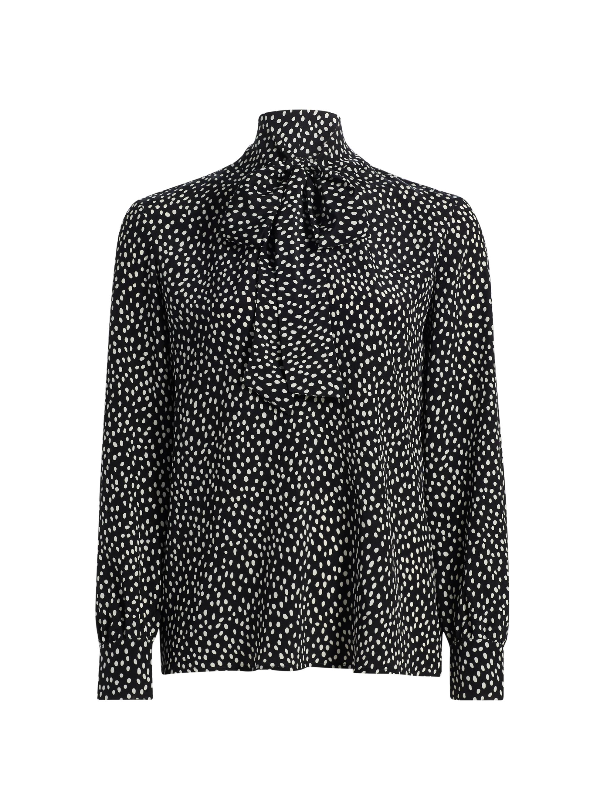 Nili Lotan Women's Janese Wild Dot Silk Tieneck Blouse - Wild Dot