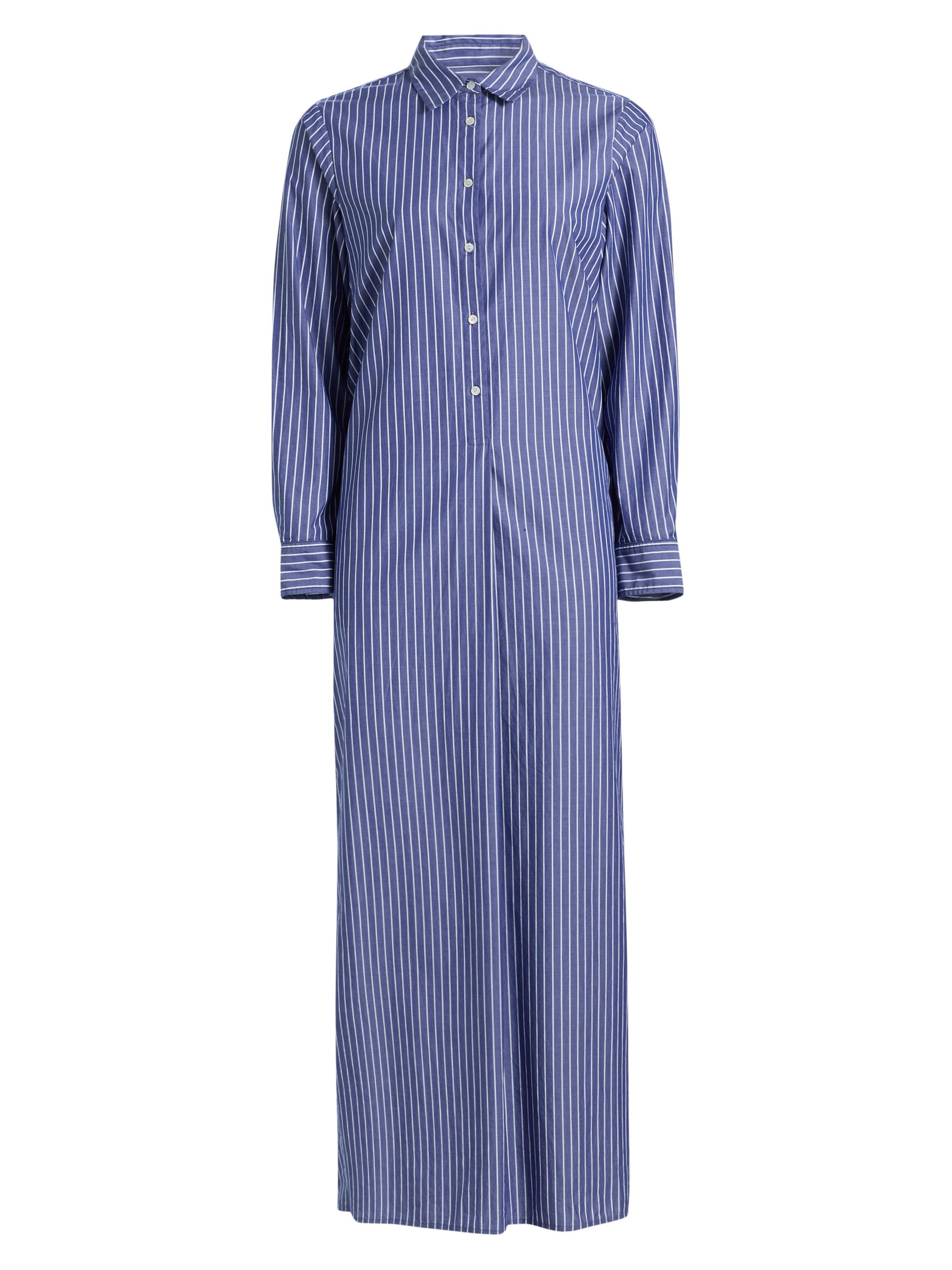 Nili Lotan Women's Mina Striped Cotton Shirtdress - Dark Navy White Stripe