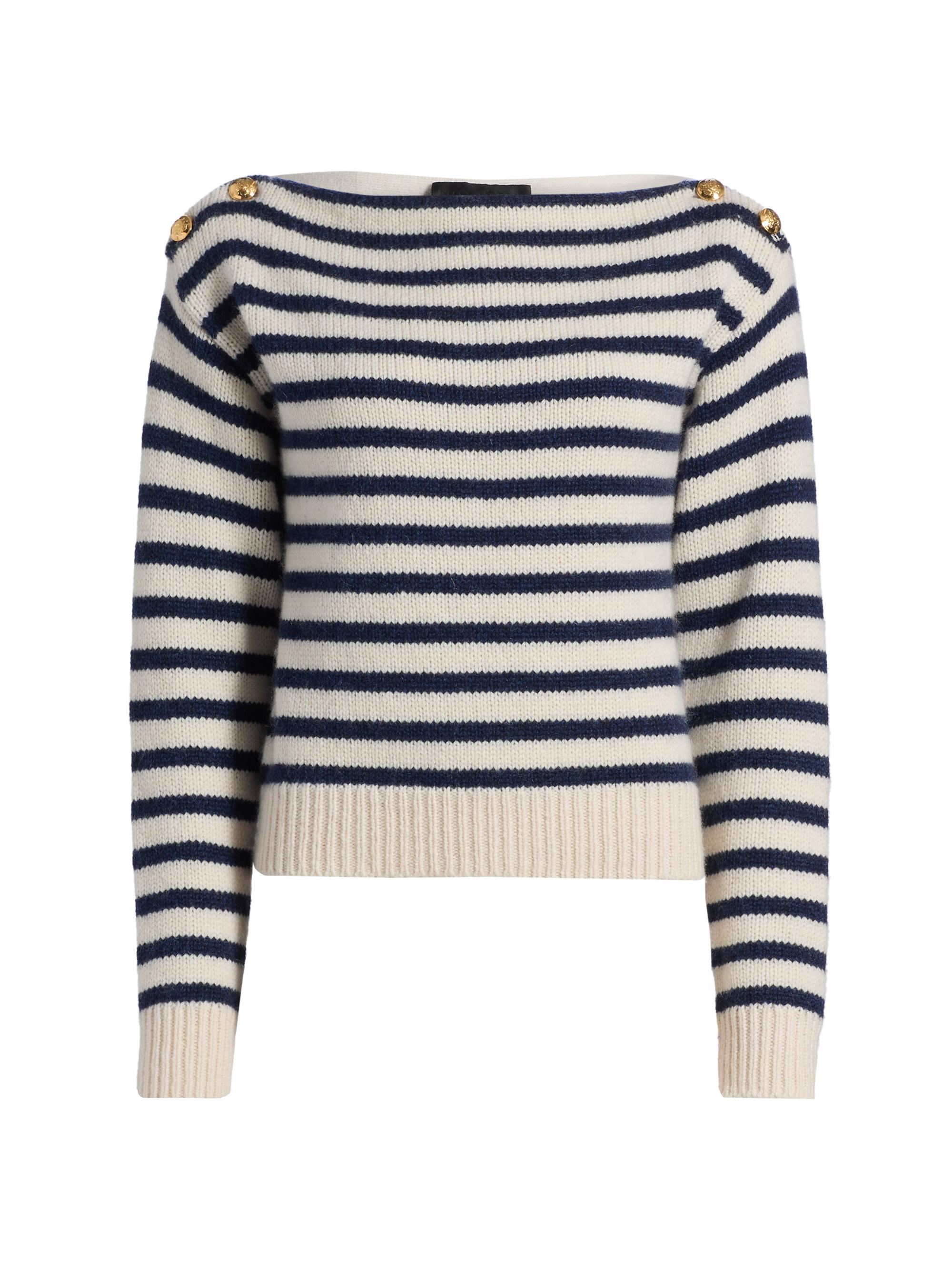 Nili Lotan Women's Tandy Striped Cashmere Sweater -  Marine Stripe