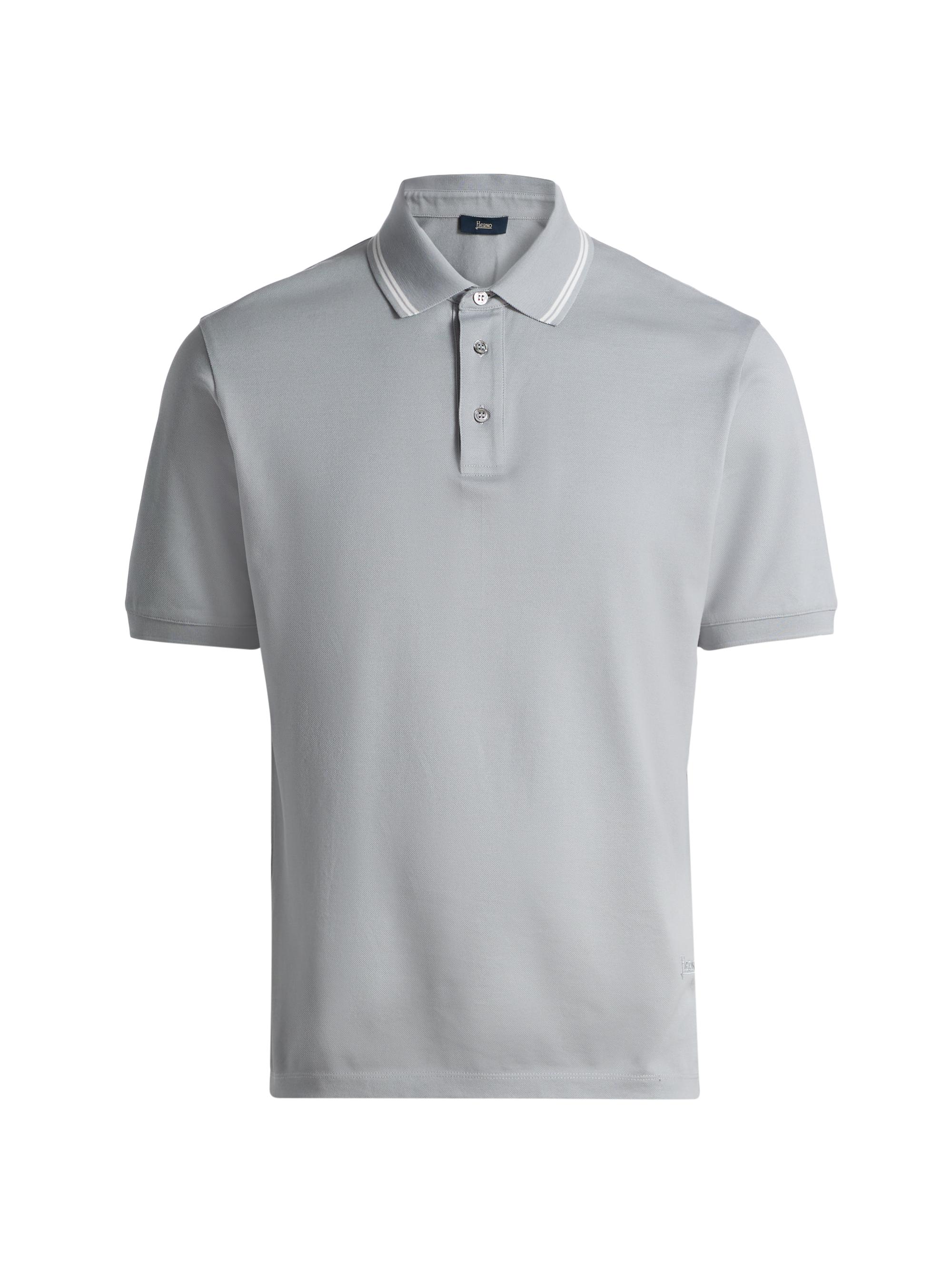 Herno Men's Knit Cotton Polo Shirt - Pearl Grey
