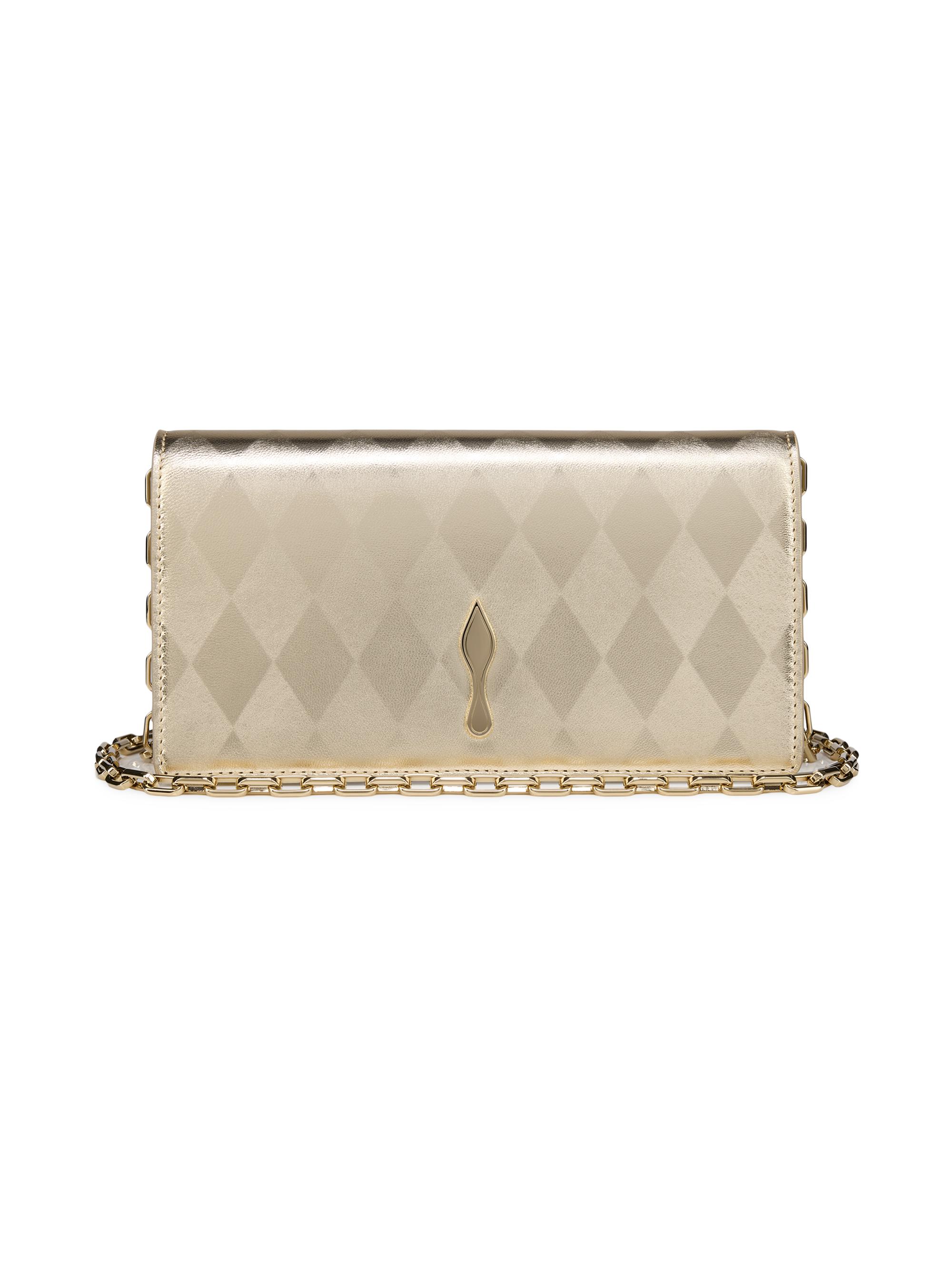 Christian Louboutin Women's Bettina Metallic Clutch with Chain - Light Platine
