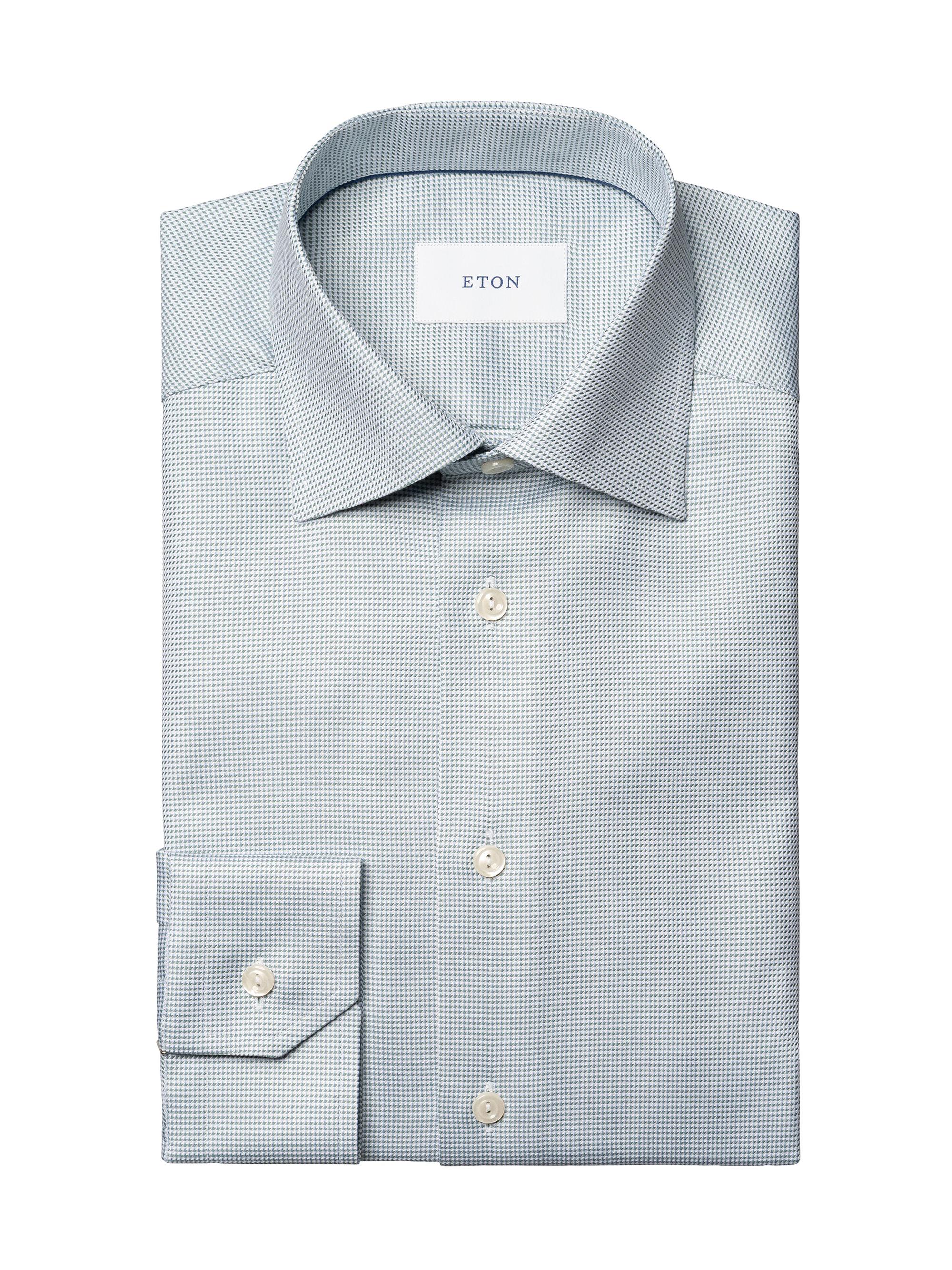 Eton Men's Contemporary-Fit Semi Solid Twill Shirt - Green