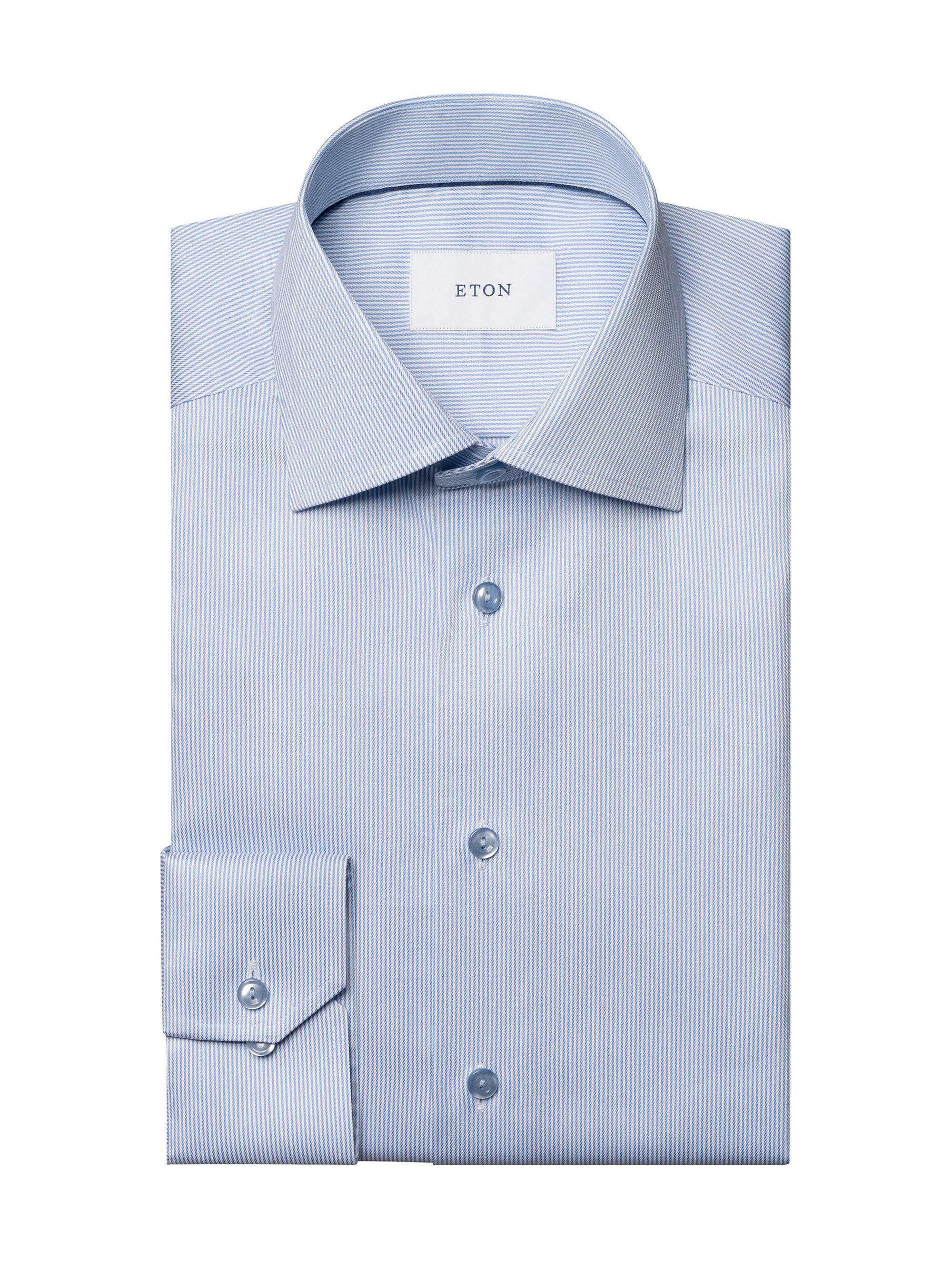 Eton Men's Striped Twill Contemporary-Fit Shirt - Blue