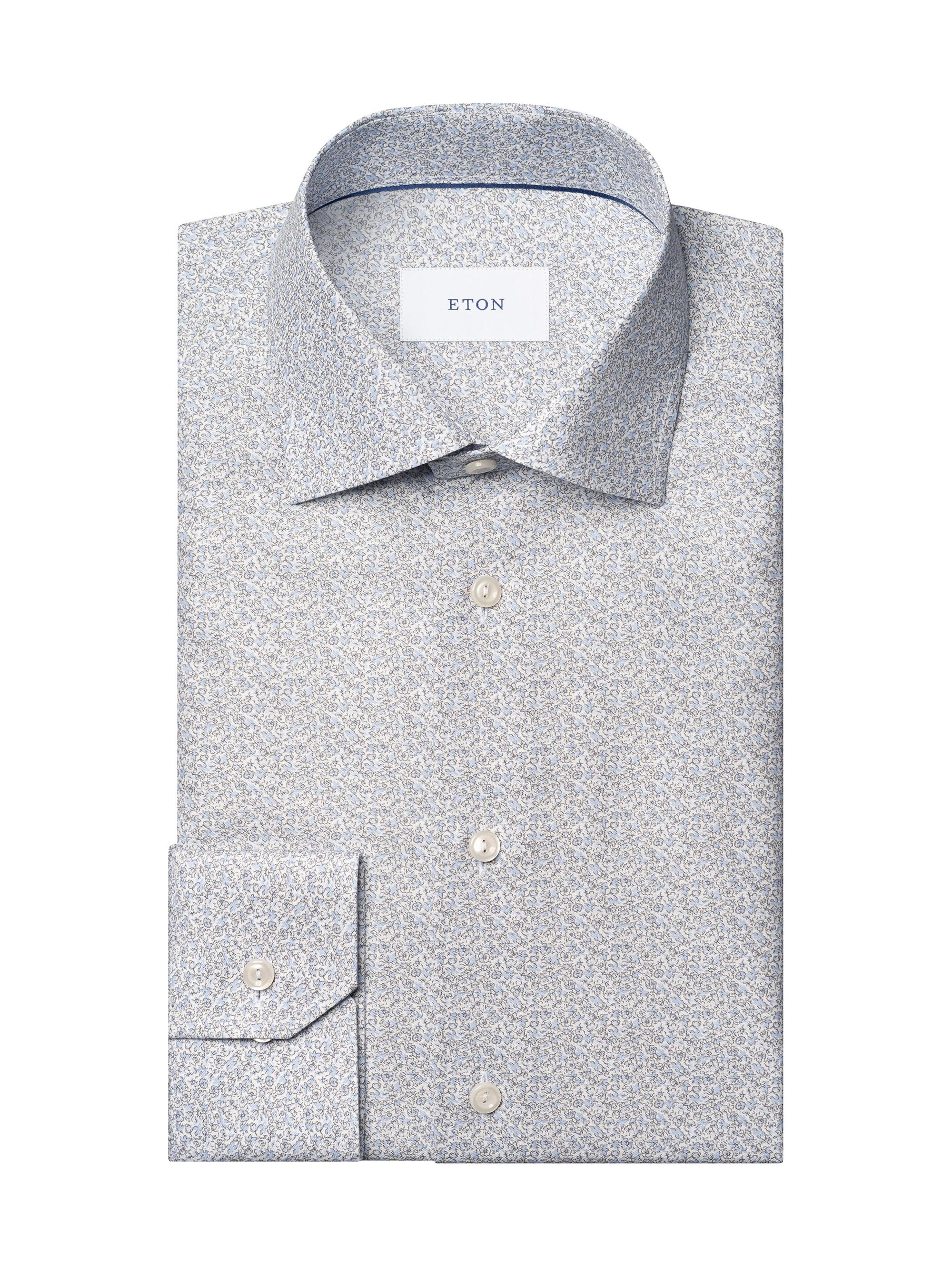 Eton Men's Floral Contemporary-Fit Twill Shirt - Blue