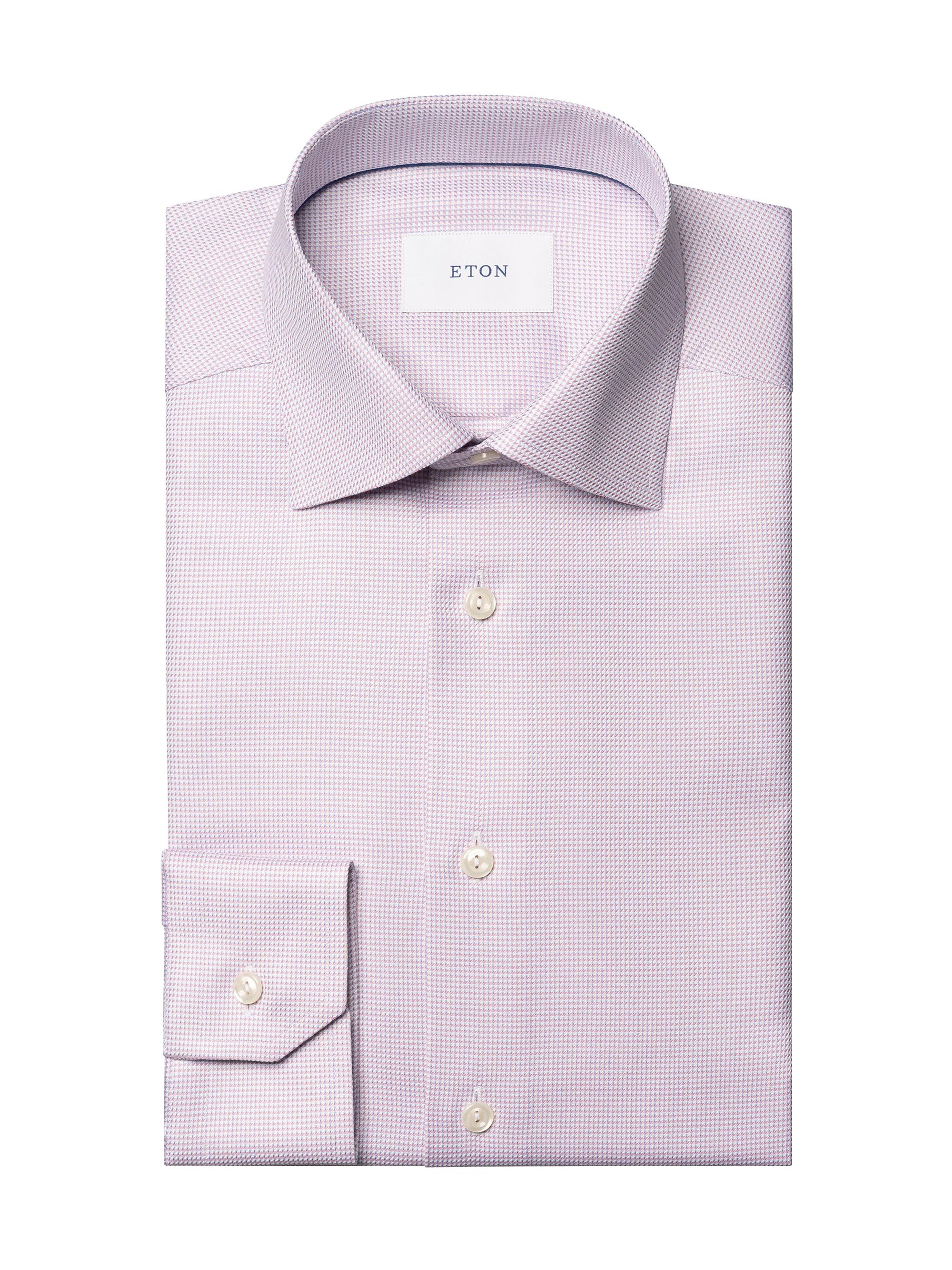Eton Men's Slim-Fit Semi Solid Twill Shirt - Pink