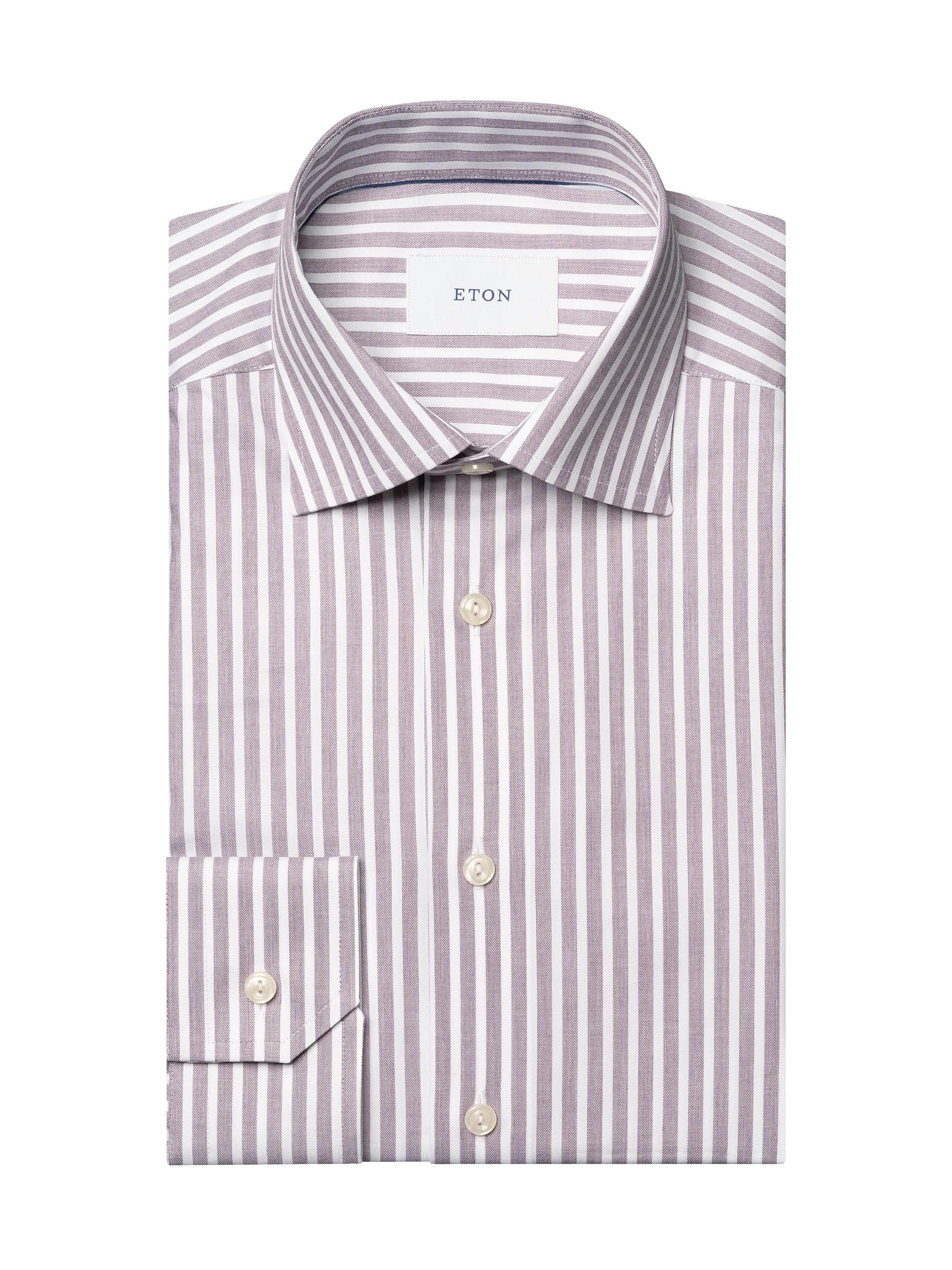 Eton Men's Signature Striped Twill Contemporary-Fit Shirt - Red