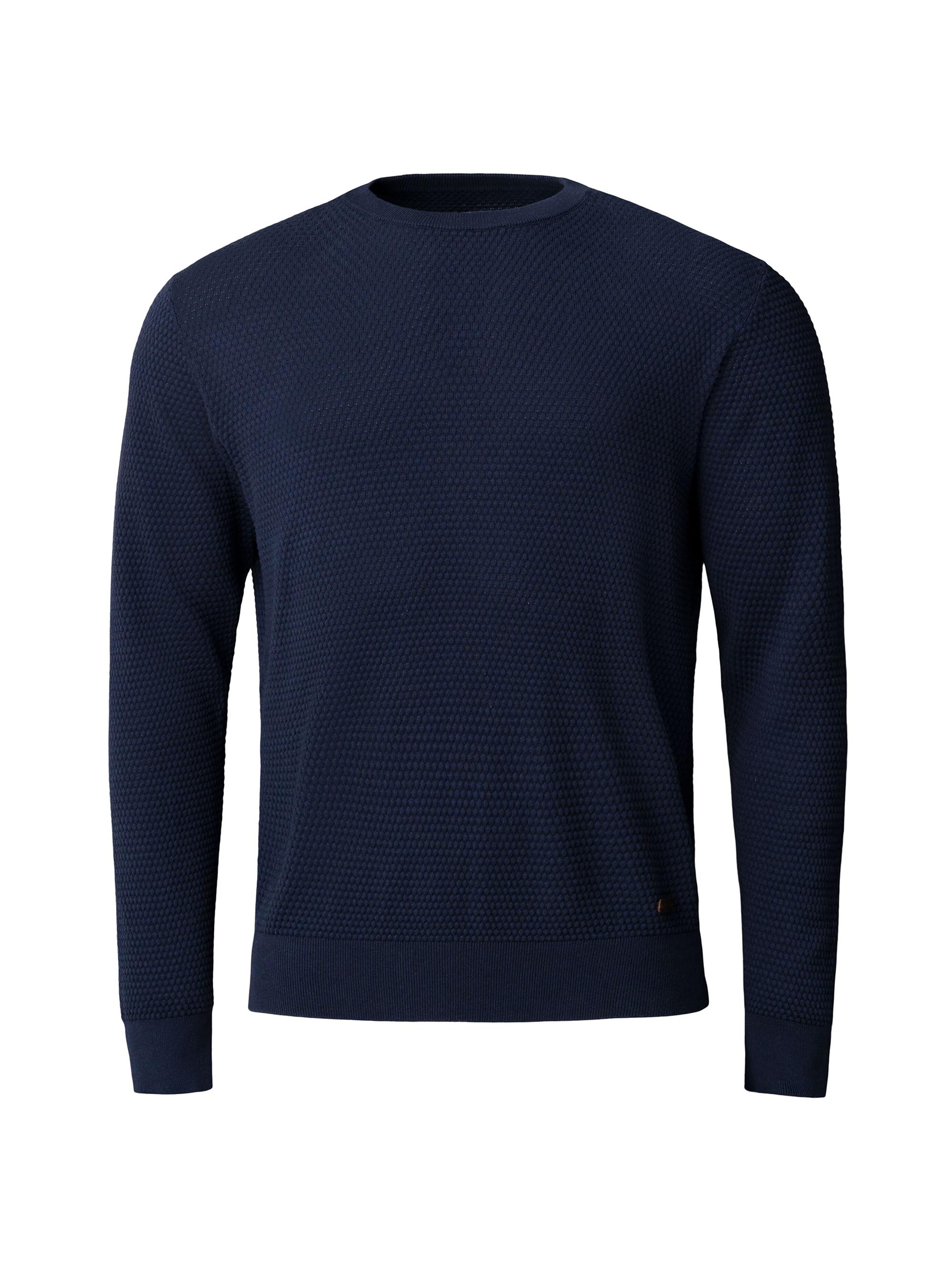 Eton Men's Popcorn-Stitch Cotton Crewneck Sweater - Beige