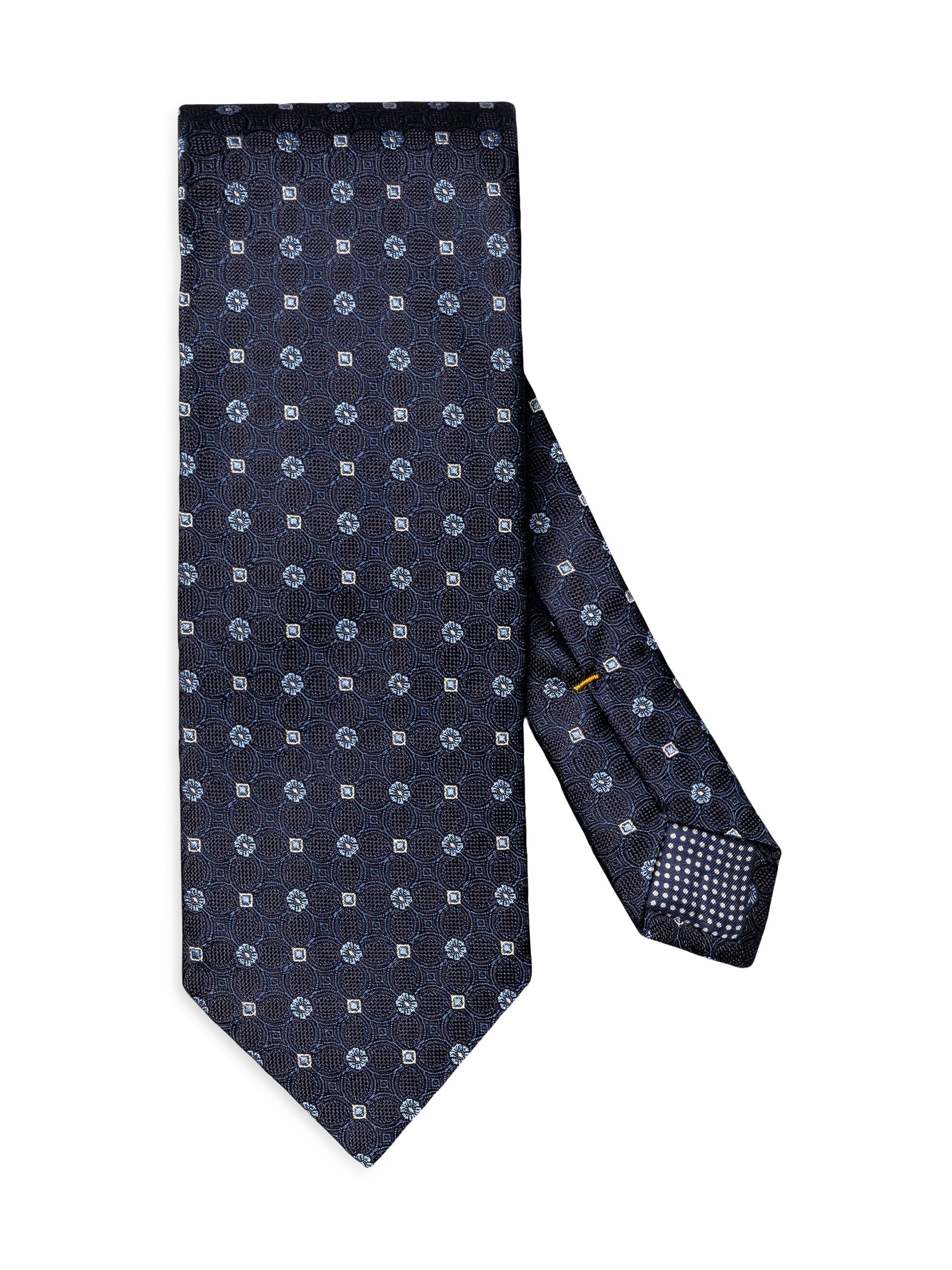 Eton Men's Floral Silk Tie - Navy