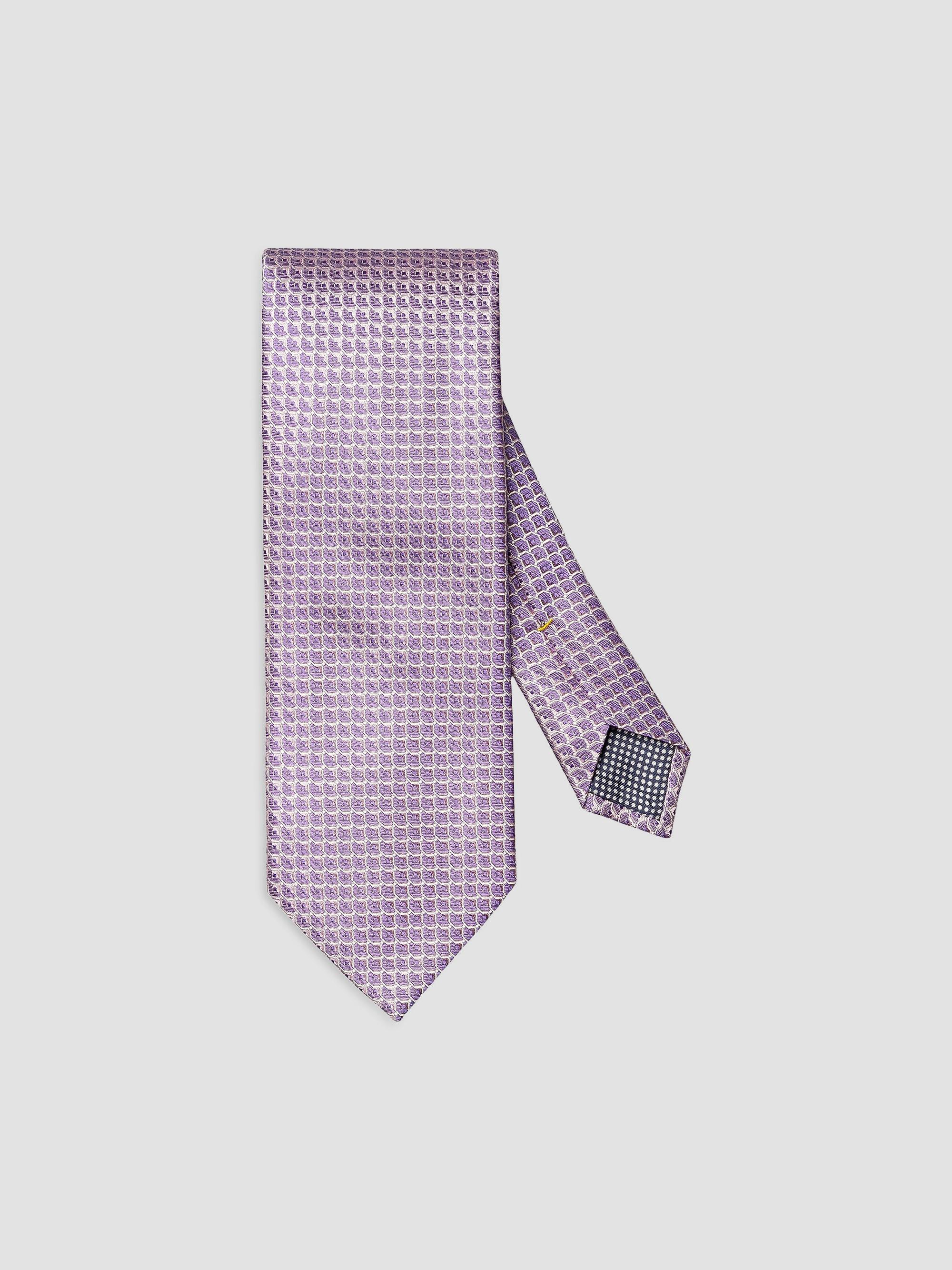 Eton Men's Geometric Silk Tie - Purple | Thumbnail 5