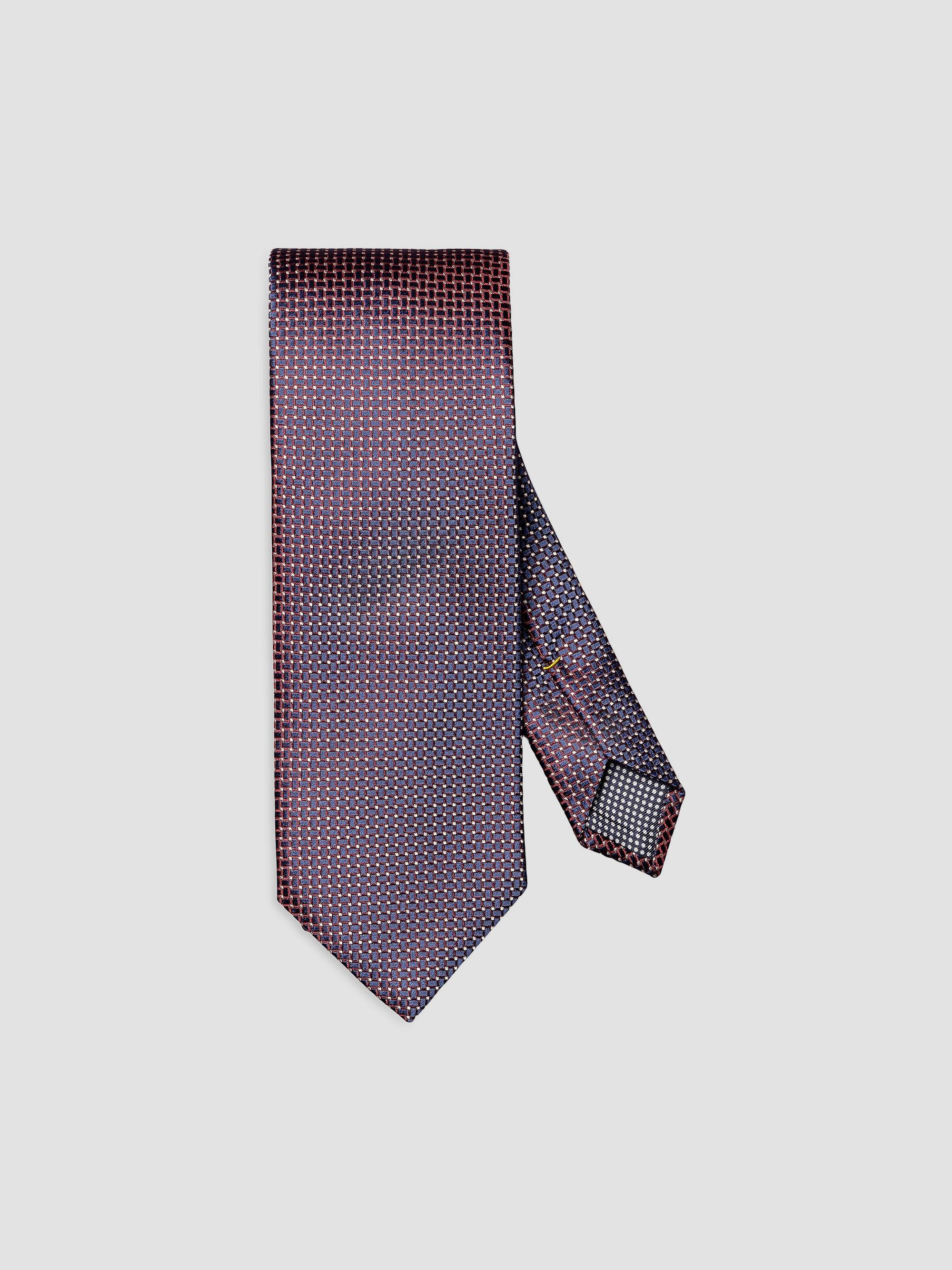 Eton Men's Micro Geometric Silk Tie - Red | Thumbnail 5